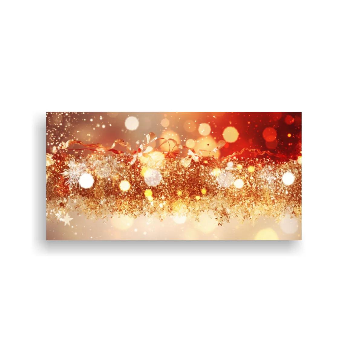 Cuadro luces bokeh doradas con franja luminosa — imagen principal