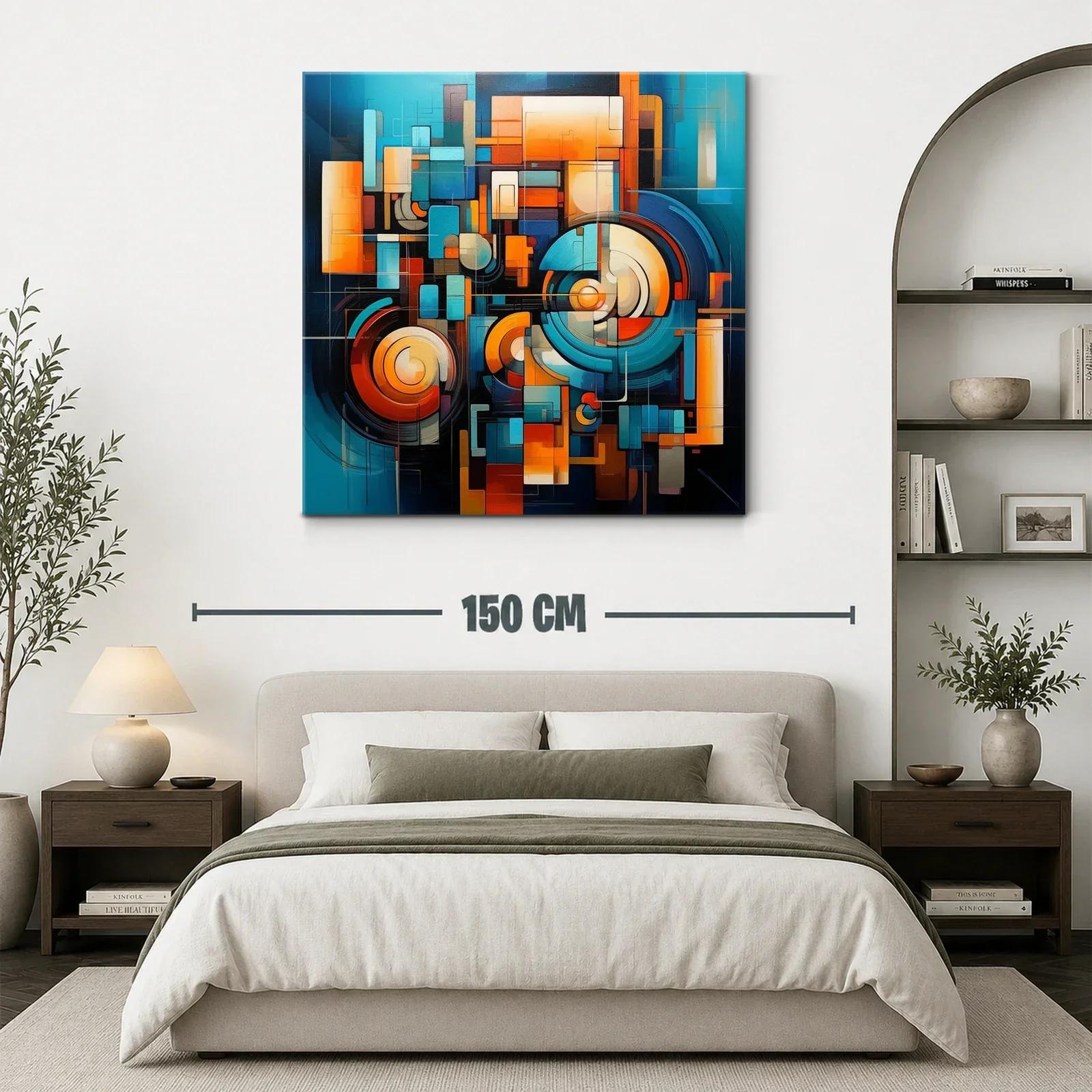 Composición abstracta con círculos y formas geométricas vibrantes — miniatura 3
