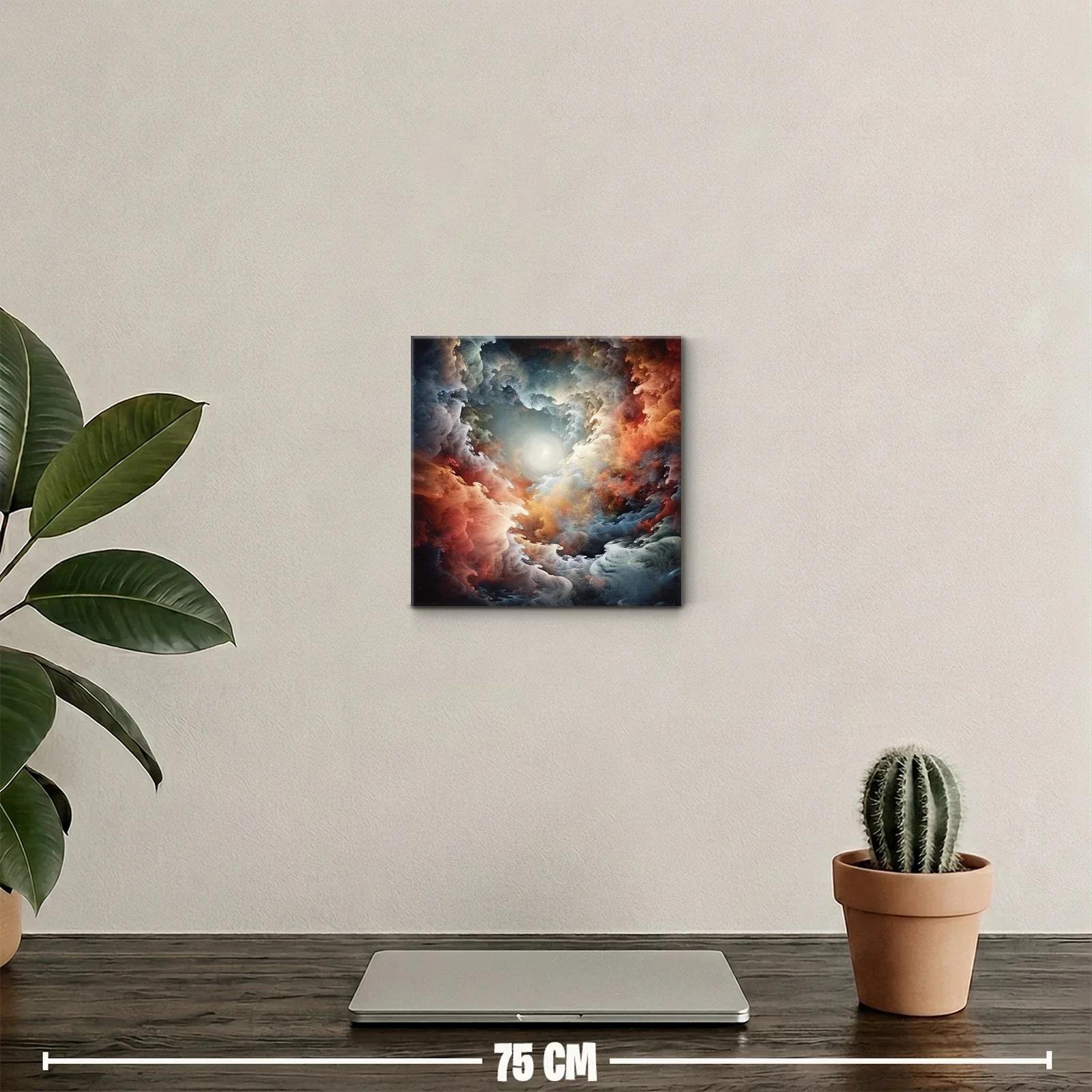 Cuadro abstracto con efecto de nube y luz central — miniatura 2