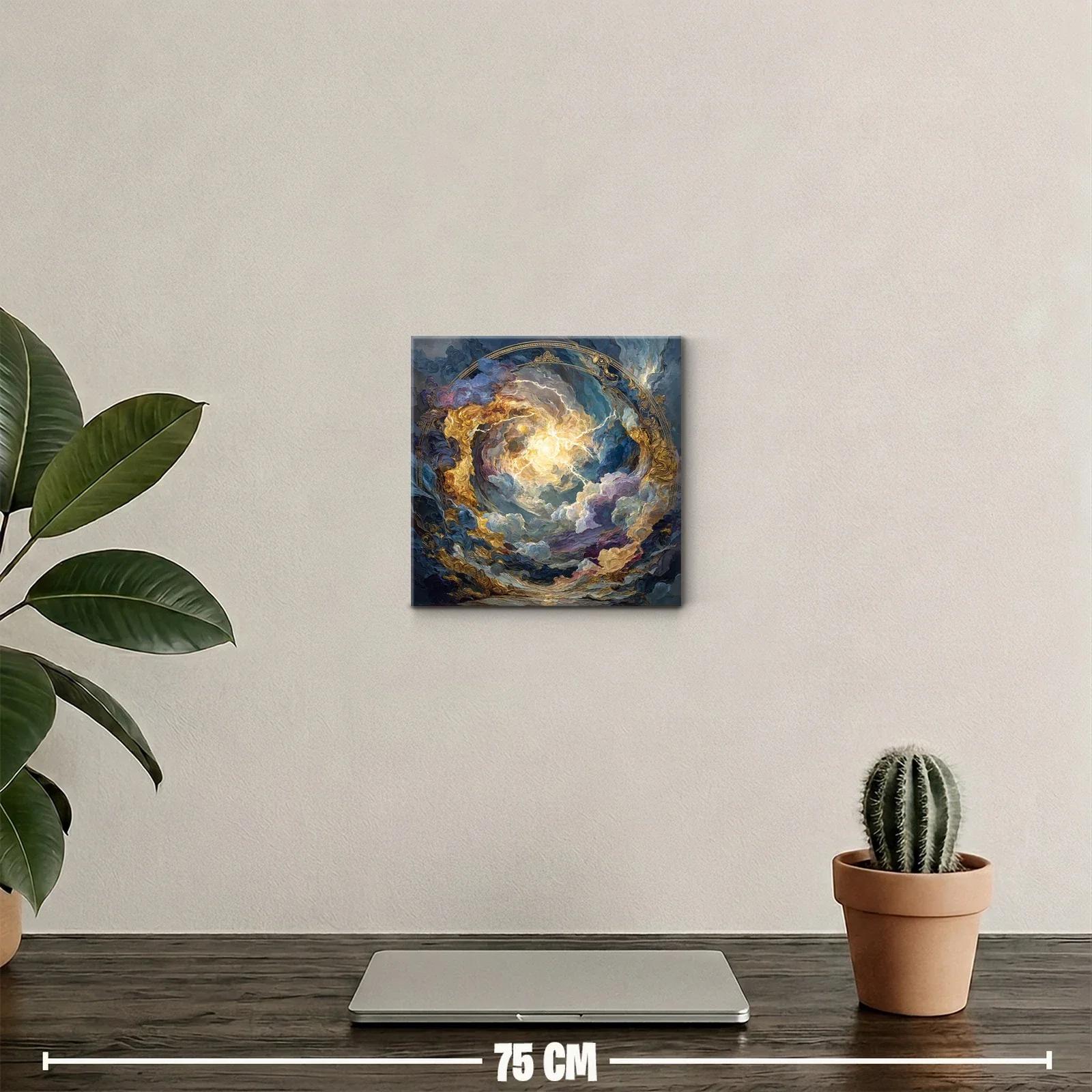 Cuadro celestial con vibrantes destellos dorados y azules — miniatura 2