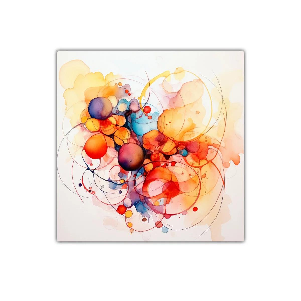 Composición abstracta con esferas en tonos cálidos y fríos — miniatura 1