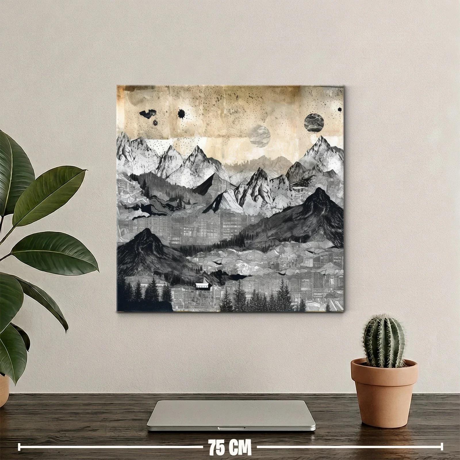 Montañas abstractas con contrastes en tonalidades neutras — miniatura 2