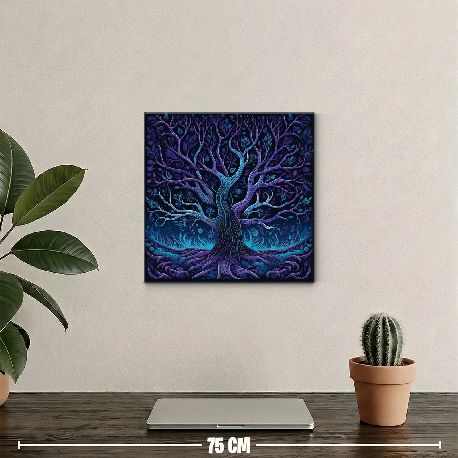 Árbol místico en tonos azules y violetas vibrantes — miniatura 2
