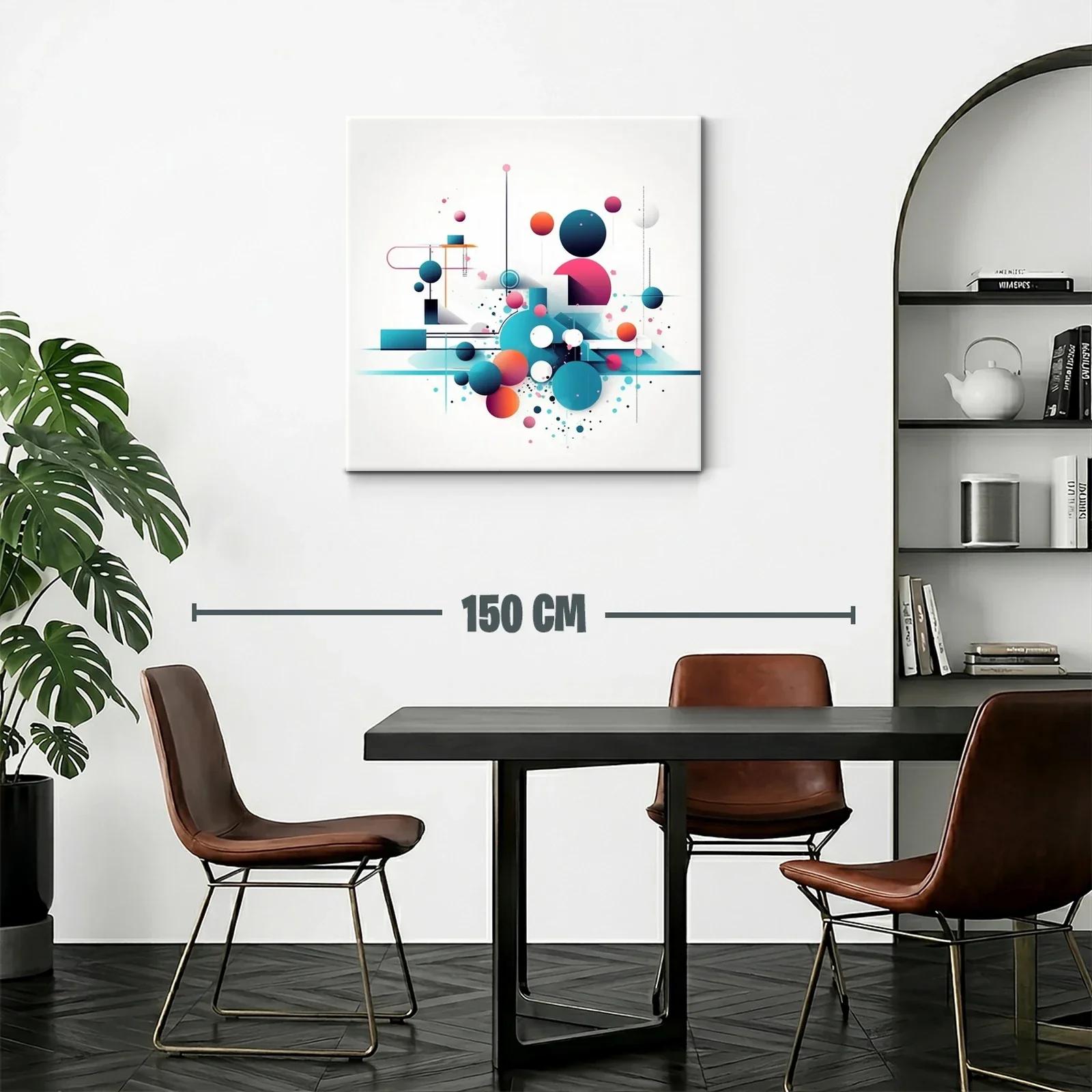 Composición abstracta de círculos y líneas en tonos vibrantes — miniatura 2