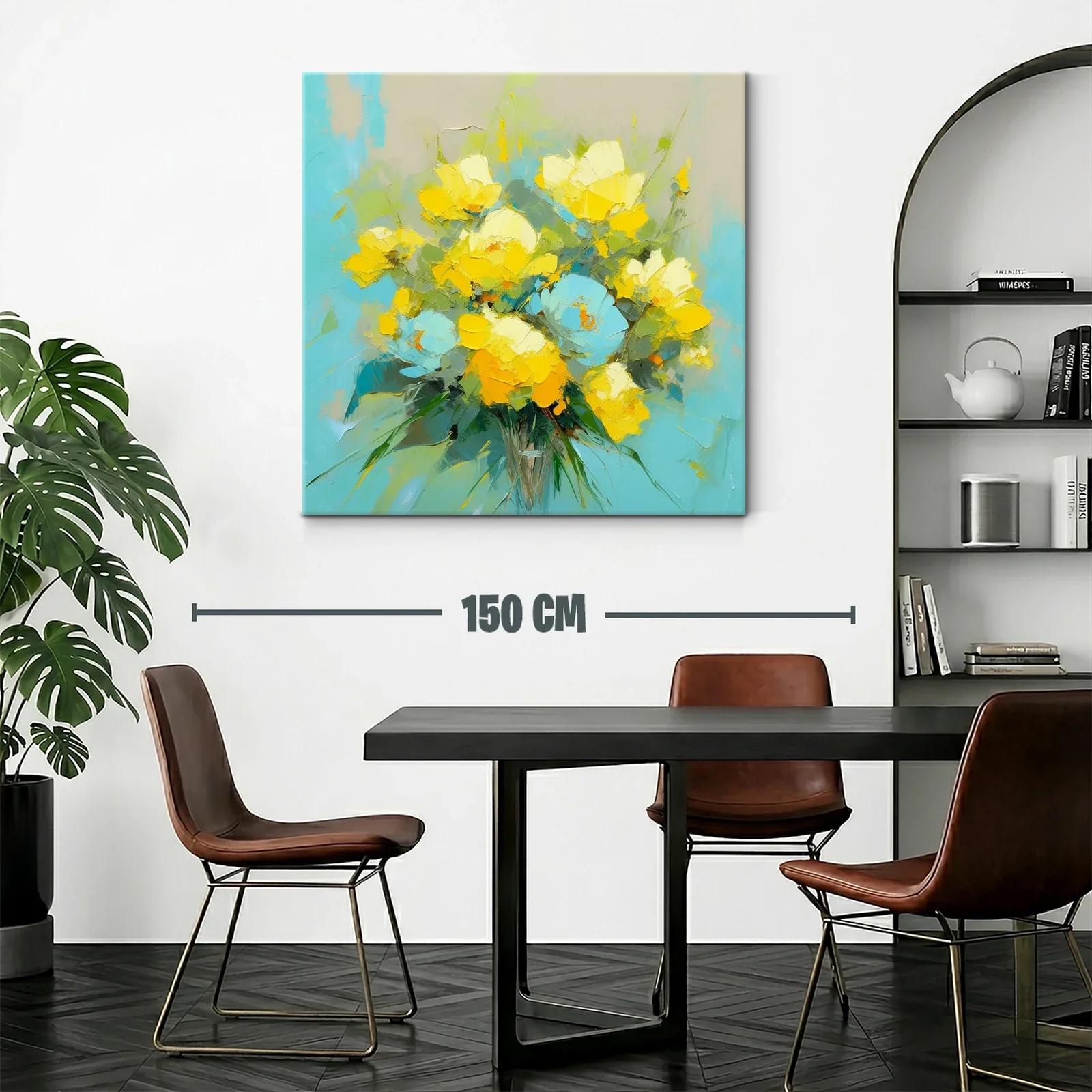 Ramo vibrante de flores en tonos amarillos y azules — miniatura 2