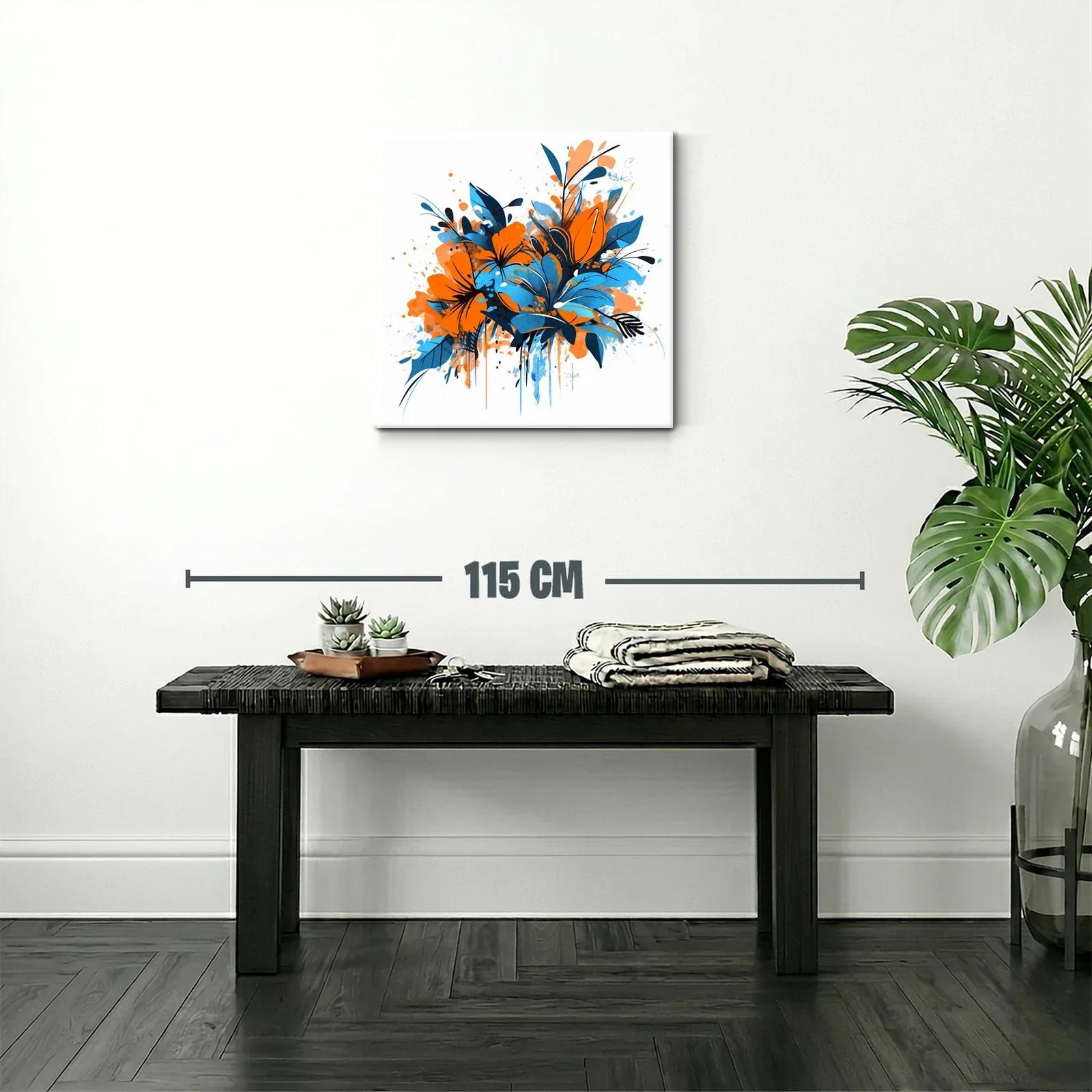 Composición vibrante de flores en tonos naranja y azul — miniatura 2