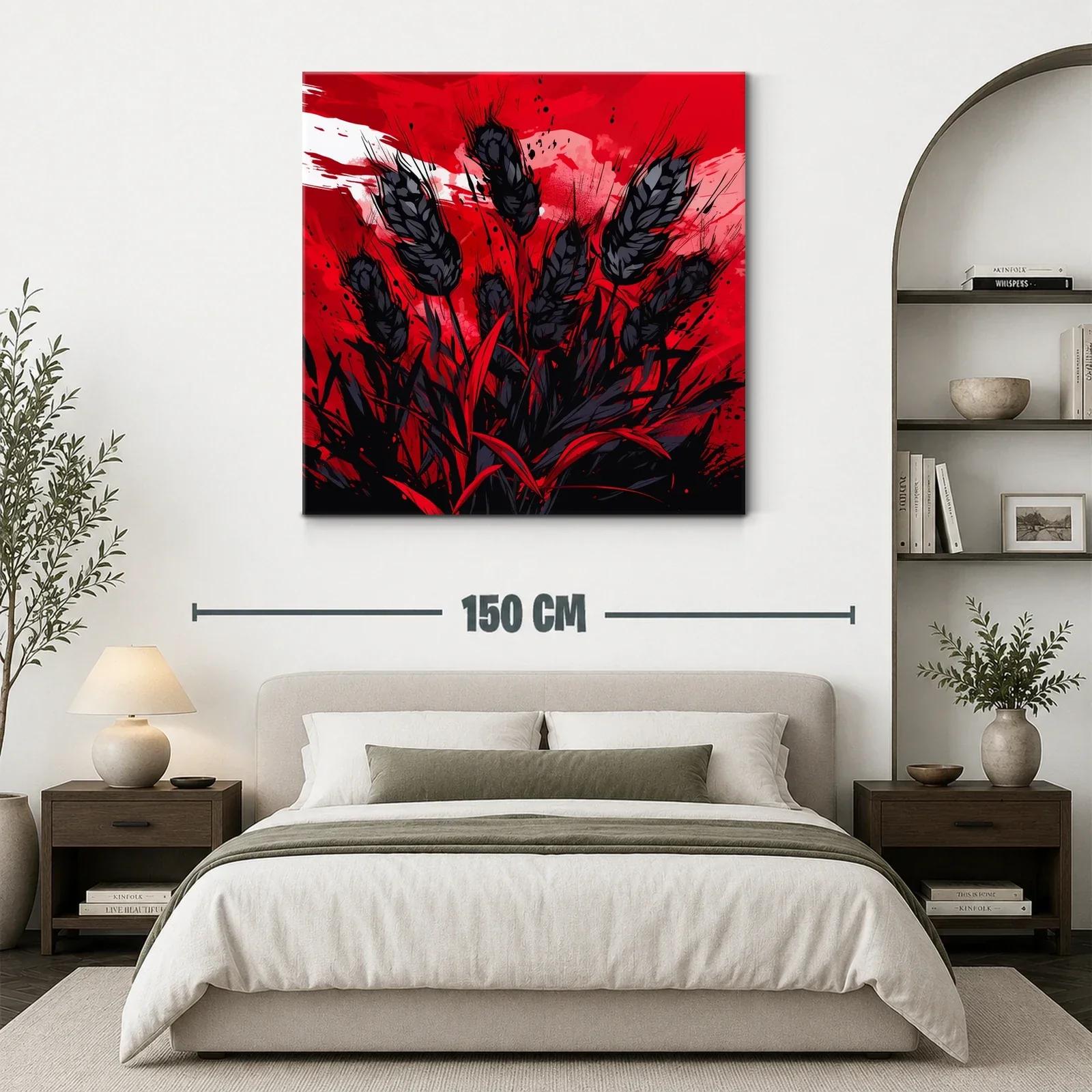 Impactante composición floral en rojo y negro vibrante — miniatura 3