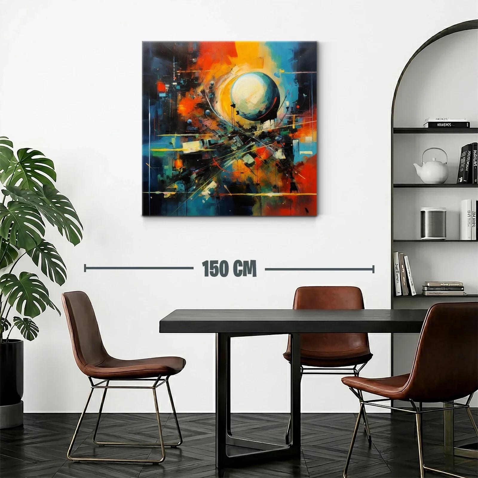 Composición vibrante con esfera luminosa y contrastes intensos — miniatura 2