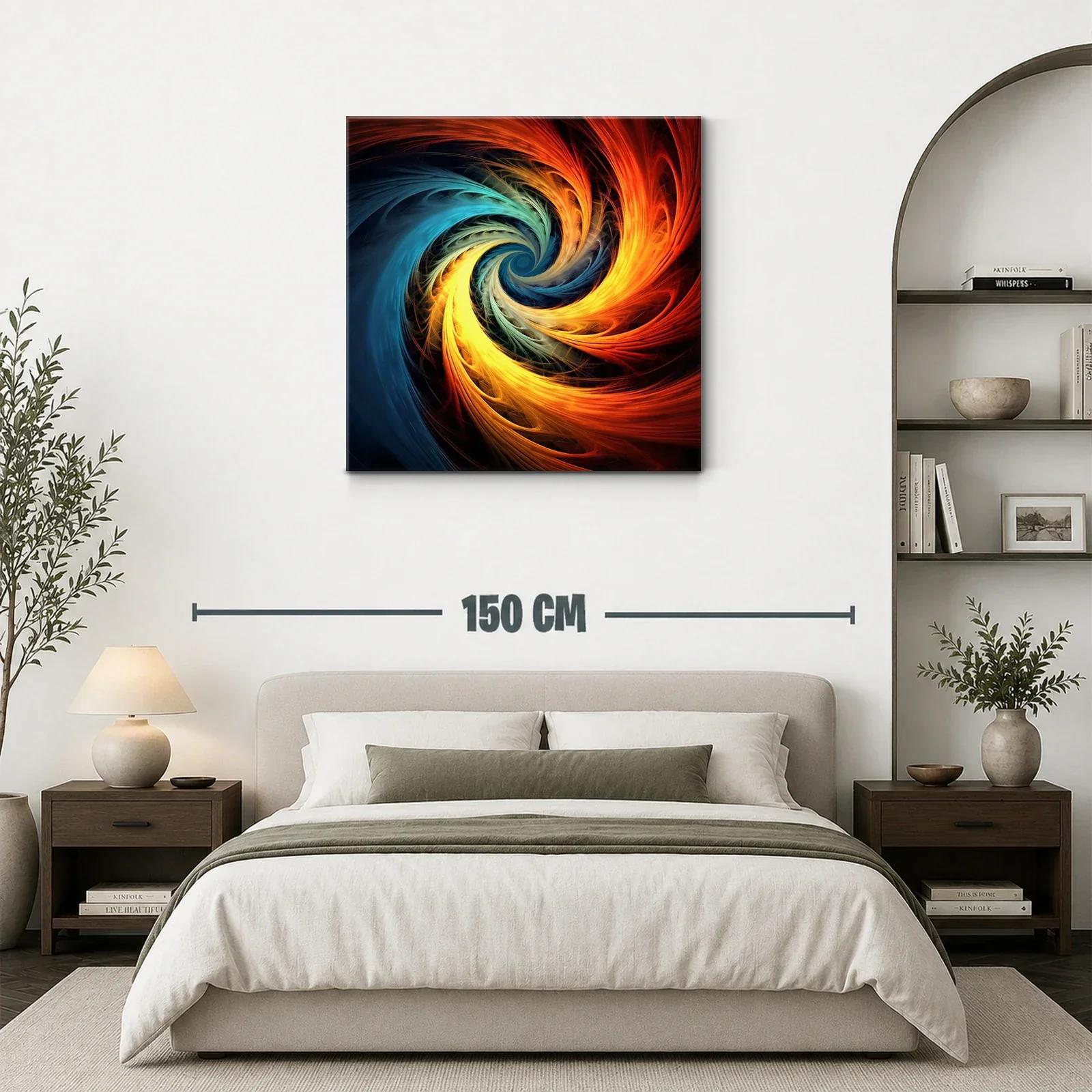 Cuadro abstracto espiral en cálidos tonos fusionados — miniatura 3