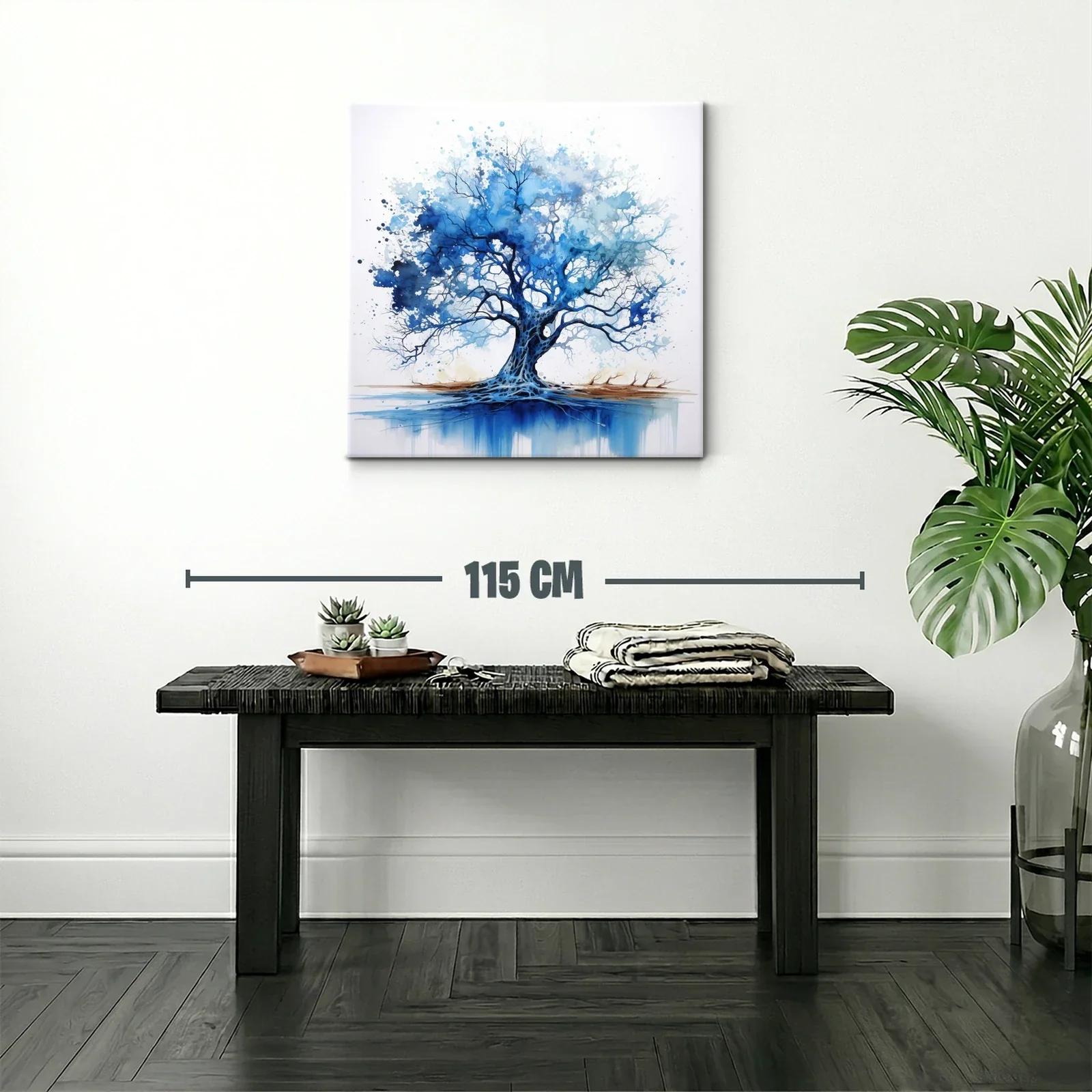 Árbol azul vibrante con raíces profundas y ramas extendidas — miniatura 2