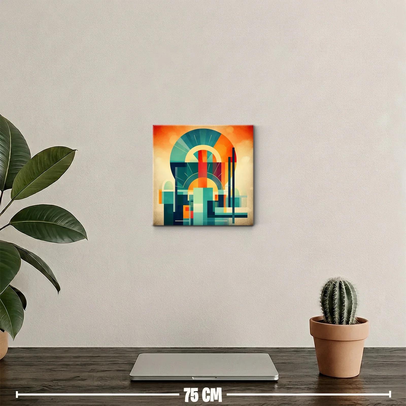 Composición geométrica con tonos cálidos y fríos — miniatura 2