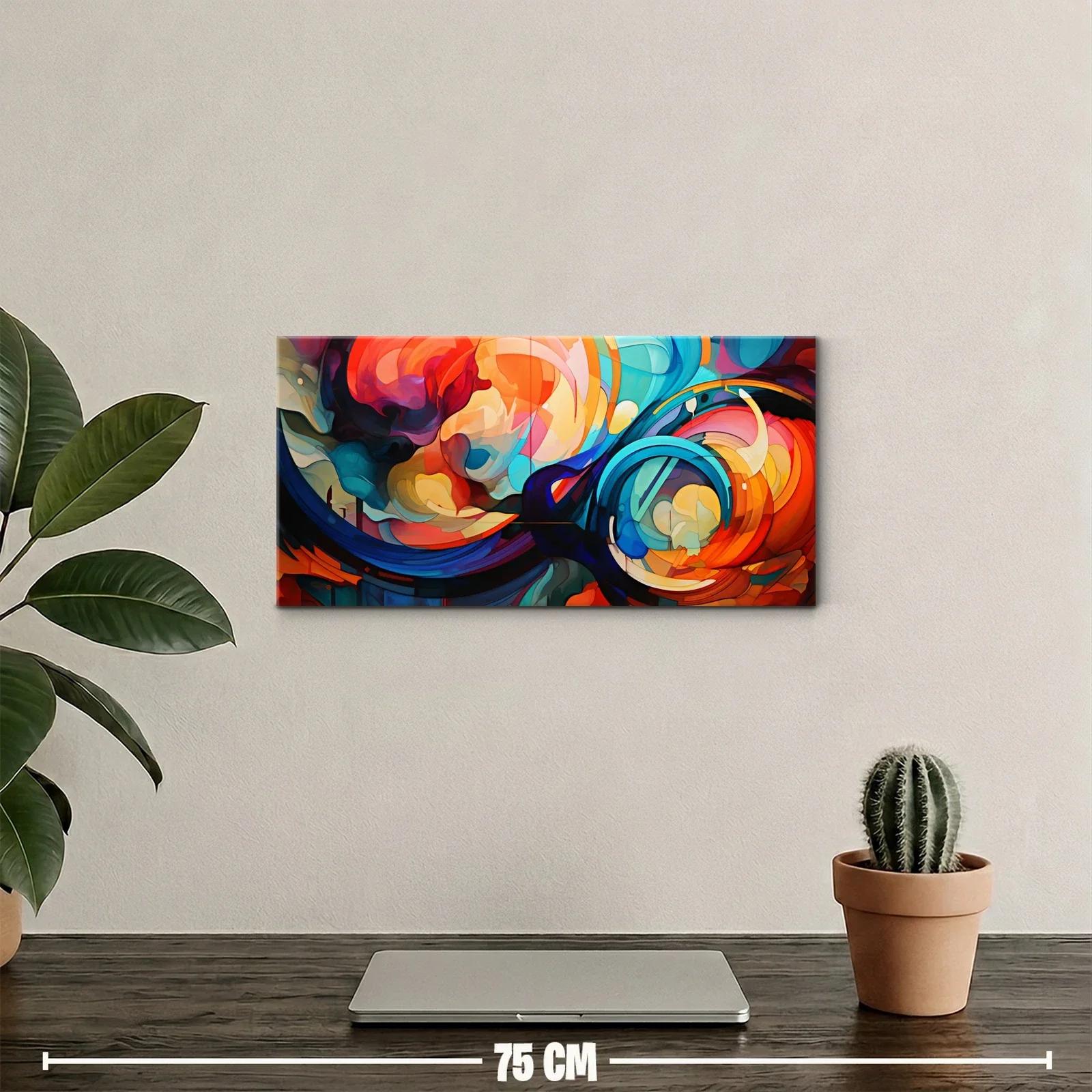 Cuadro formas circulares abstractas con espirales entrelazadas — miniatura 2