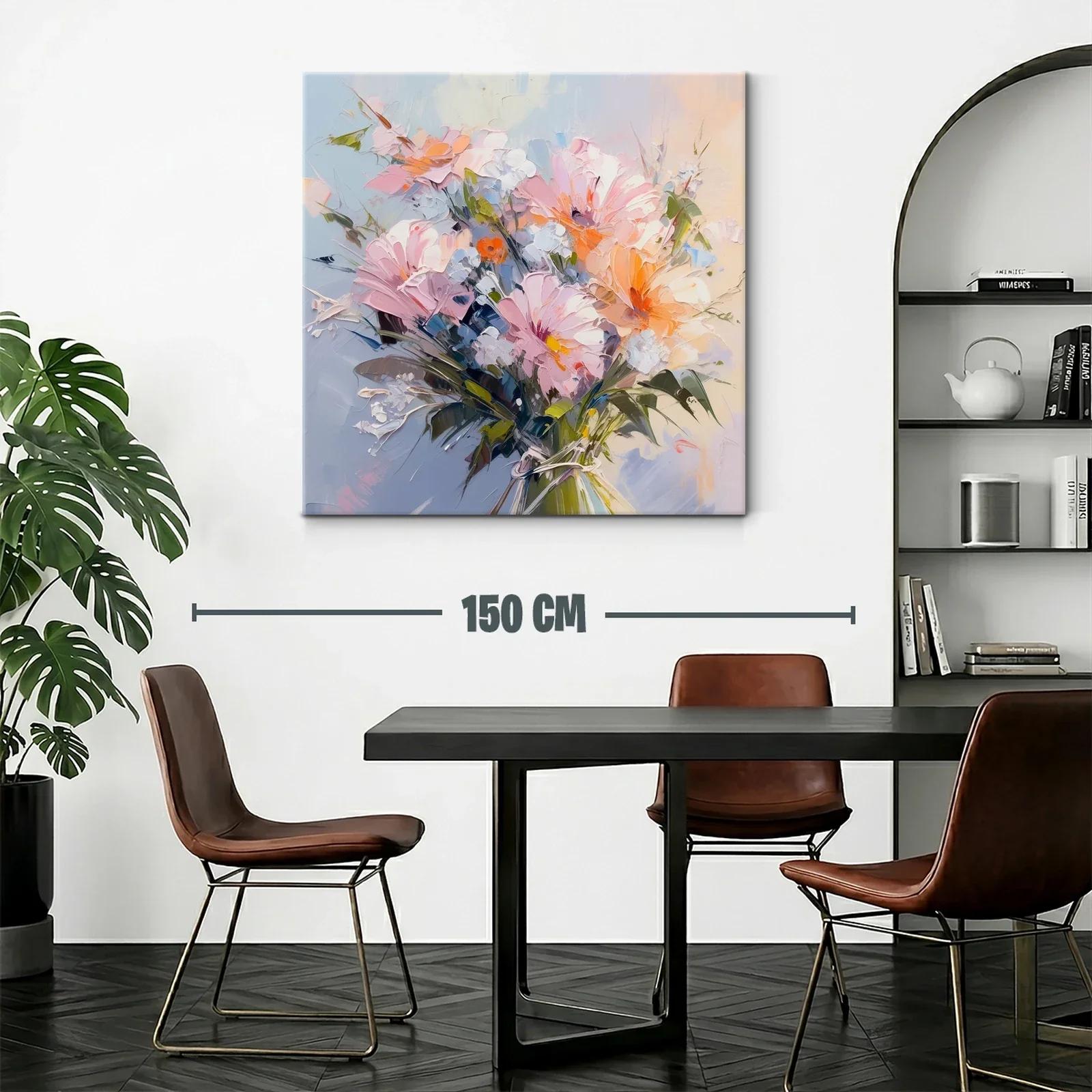 Ramo de flores vibrantes con tonos pastel y cálidos — miniatura 2
