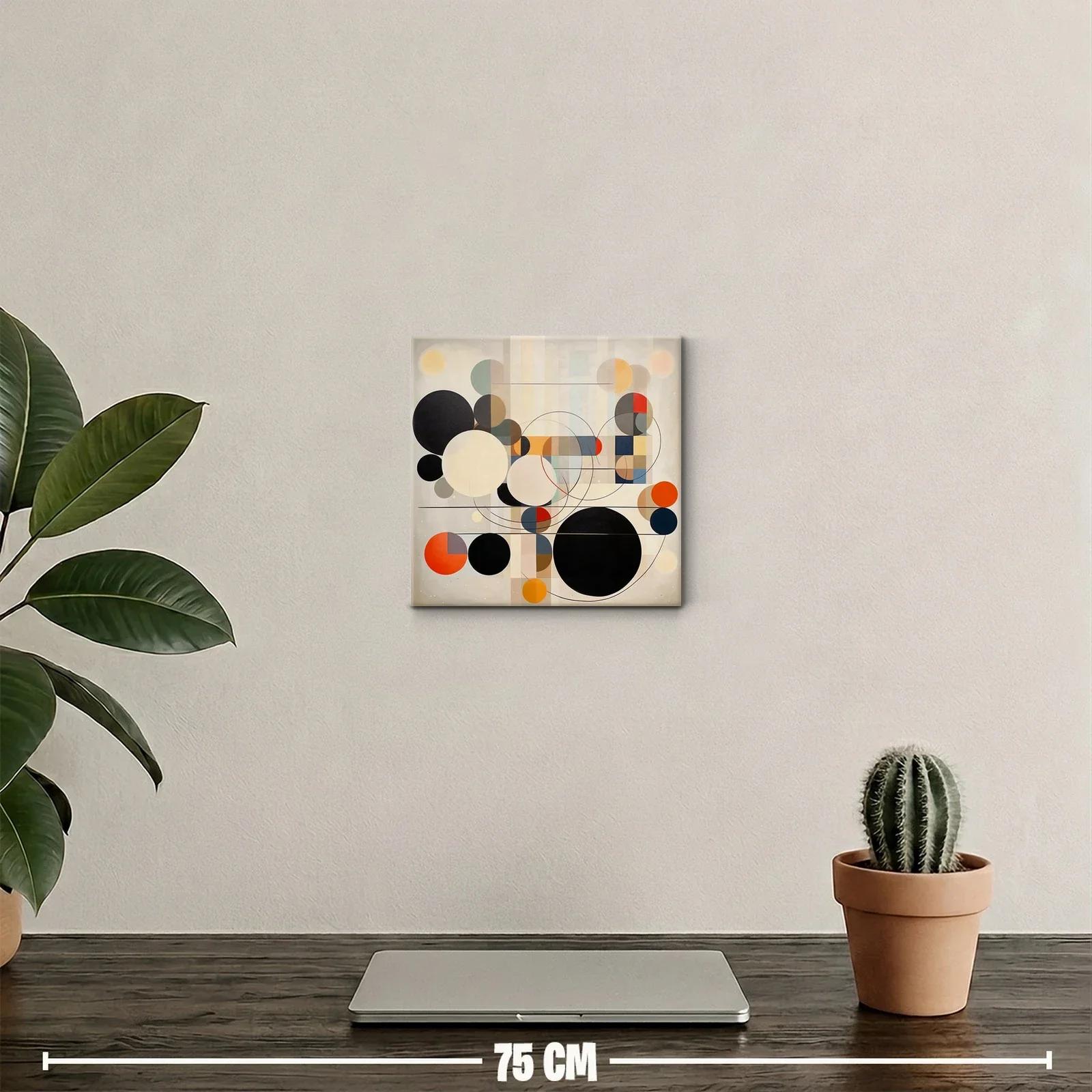 Composición abstracta con círculos en tonos neutros y vivos — miniatura 2