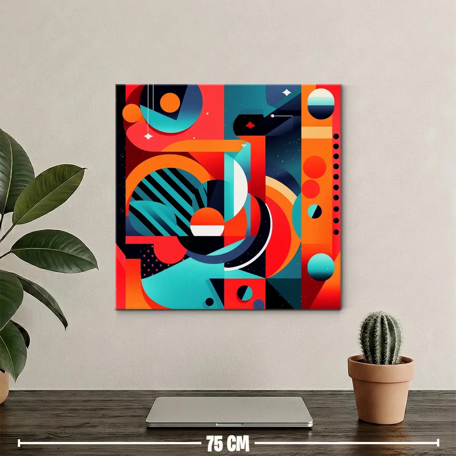Composición geométrica vibrante con tonos cálidos y contrastes frescos — miniatura 2