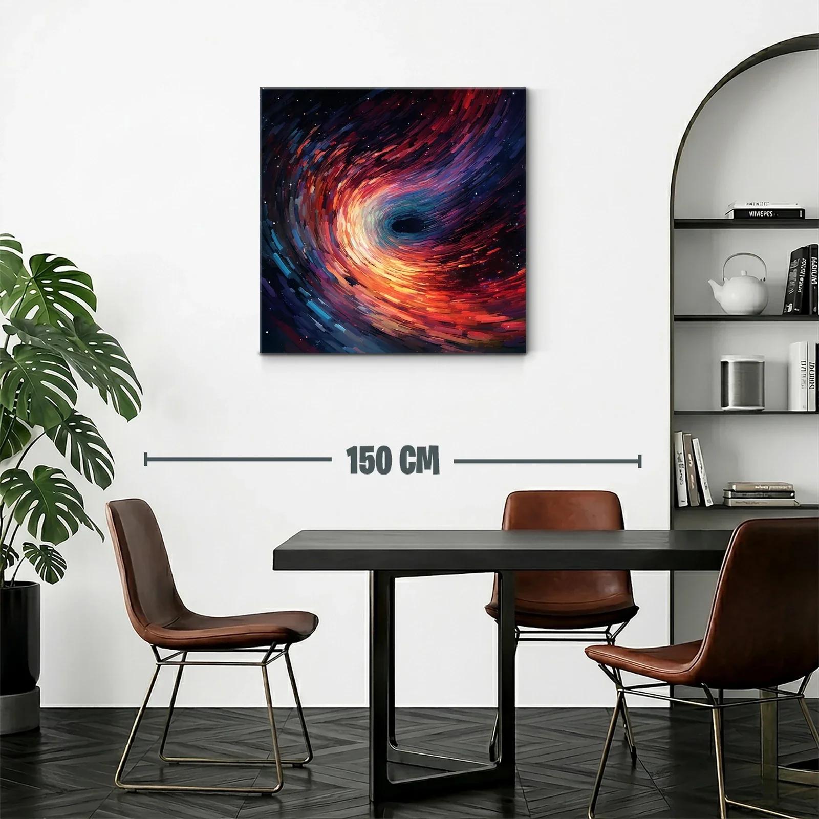 Cuadro abstracto de espiral cósmica en tonos vibrantes — miniatura 2
