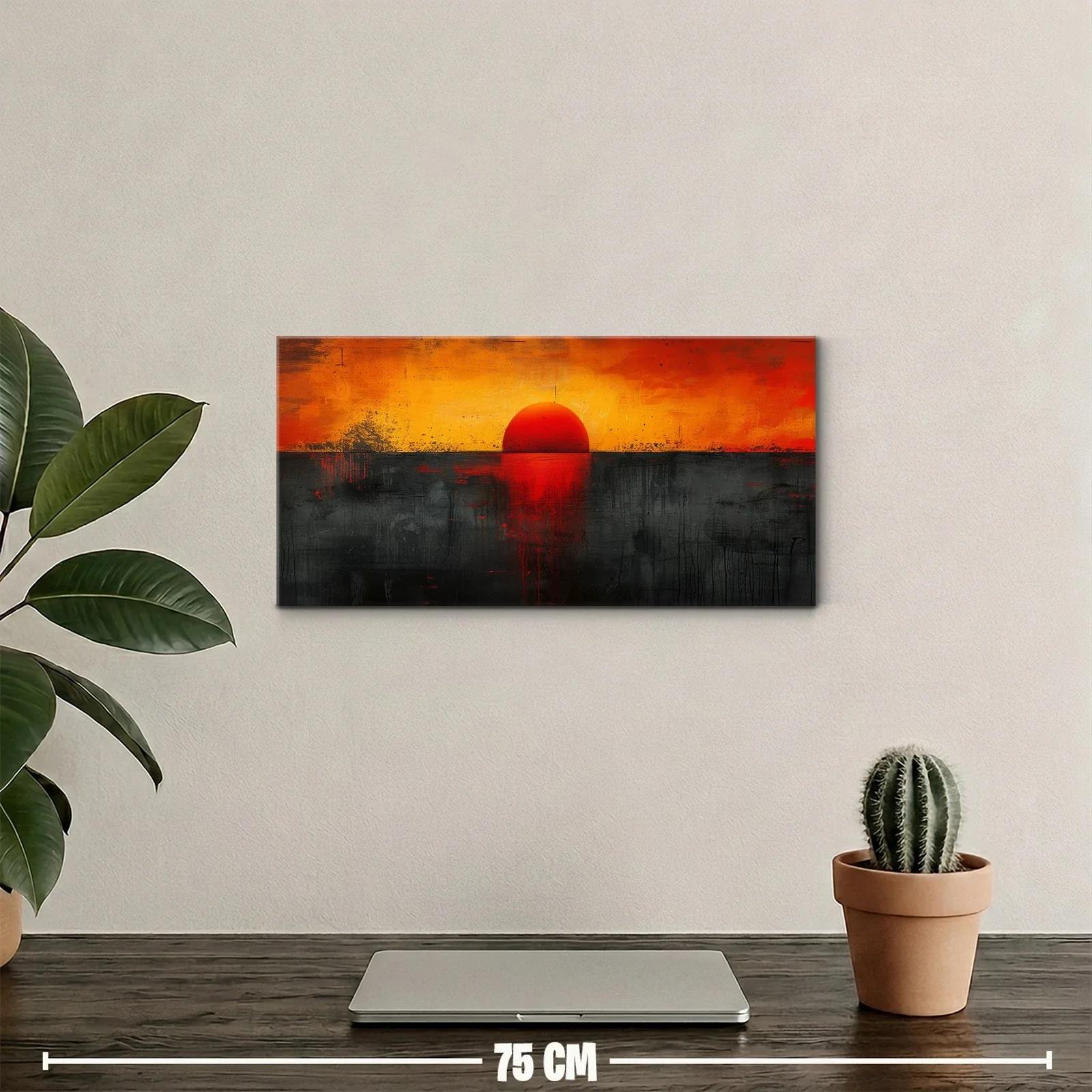 Cuadro sol rojo sobre el horizonte — miniatura 2