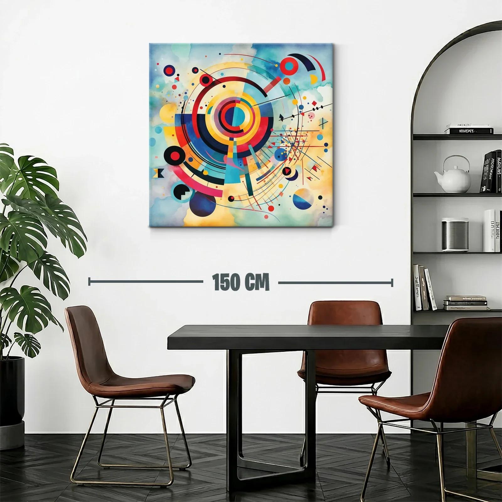 Composición abstracta con círculos y líneas dinámicas — miniatura 2