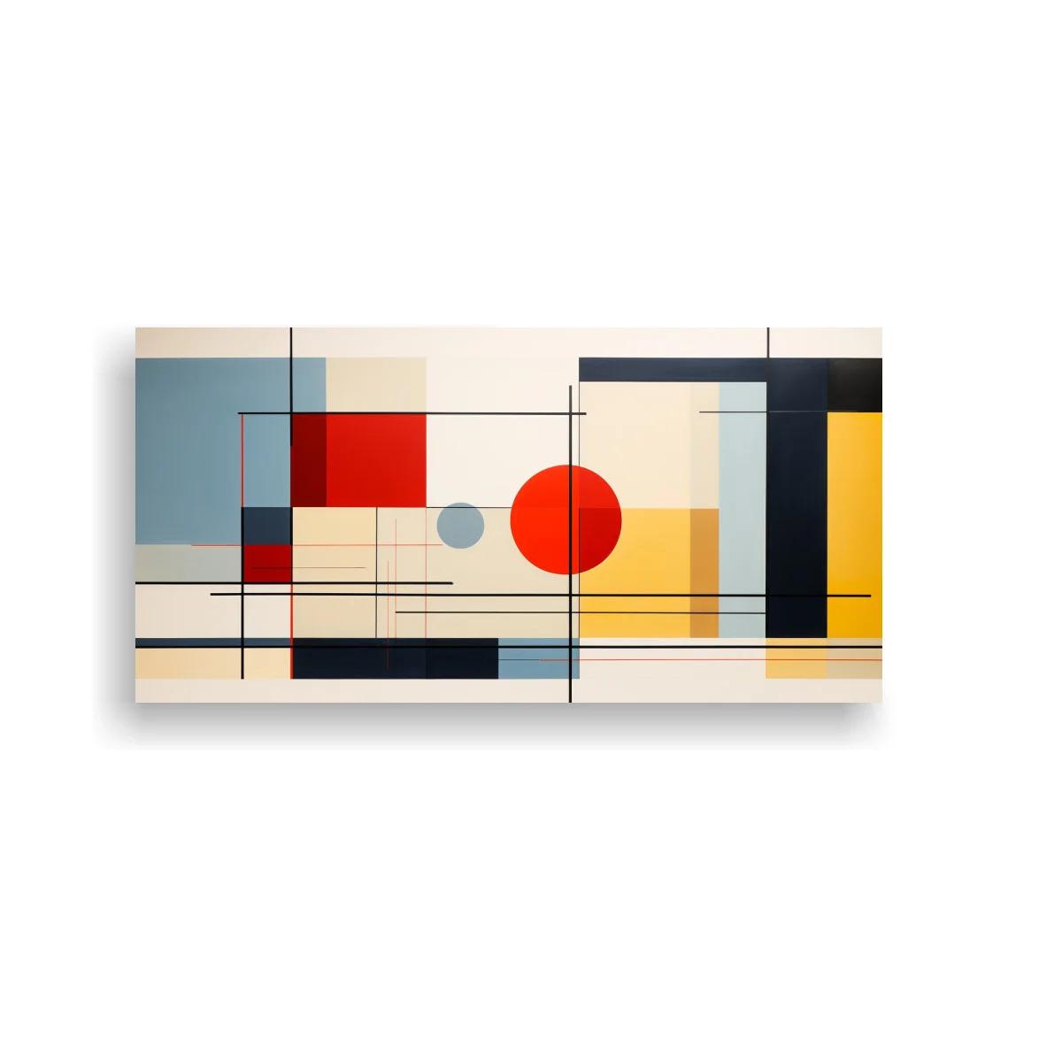 Cuadro composición geométrica con círculo rojo — imagen principal