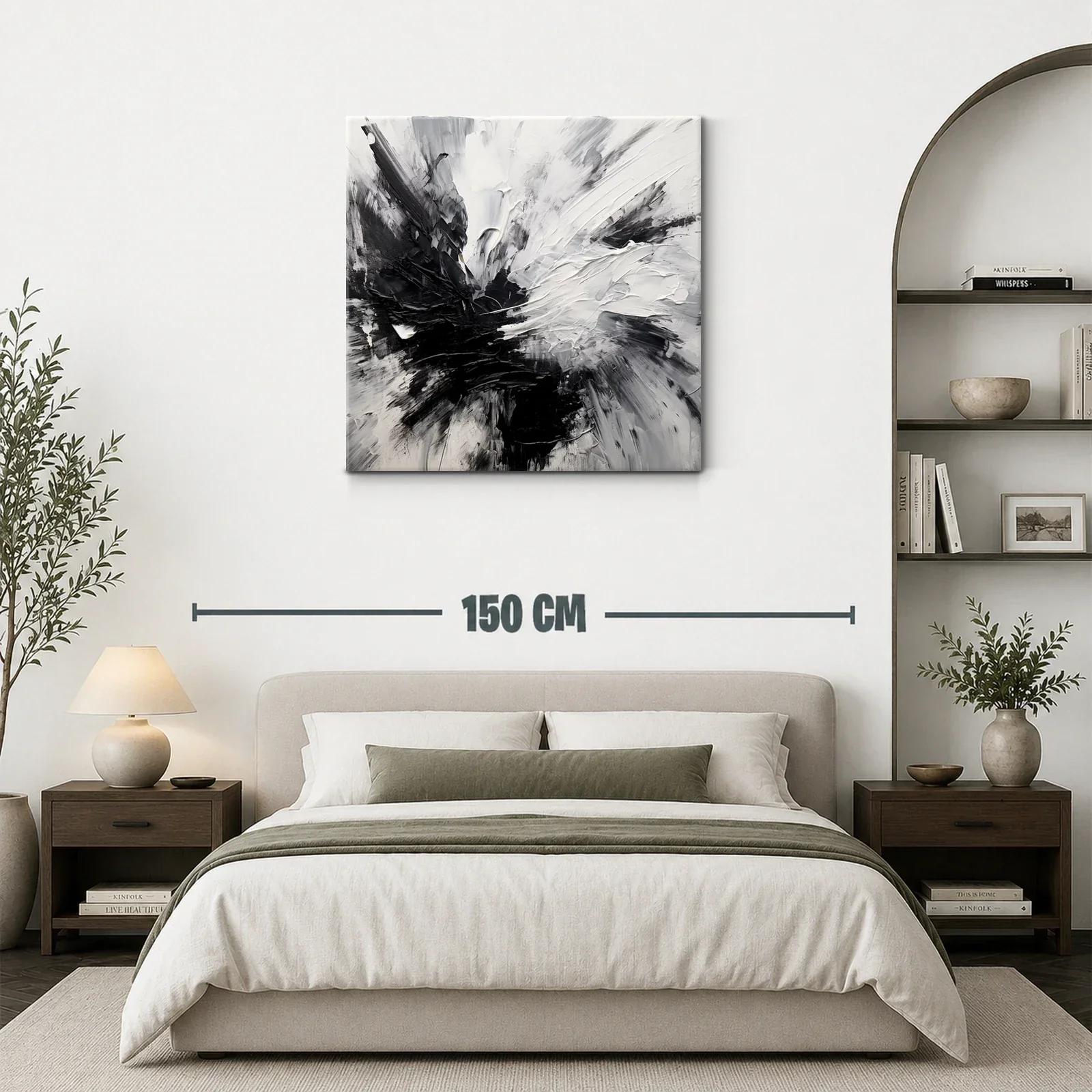 Composición abstracta en blanco y negro con textura dinámica — miniatura 3