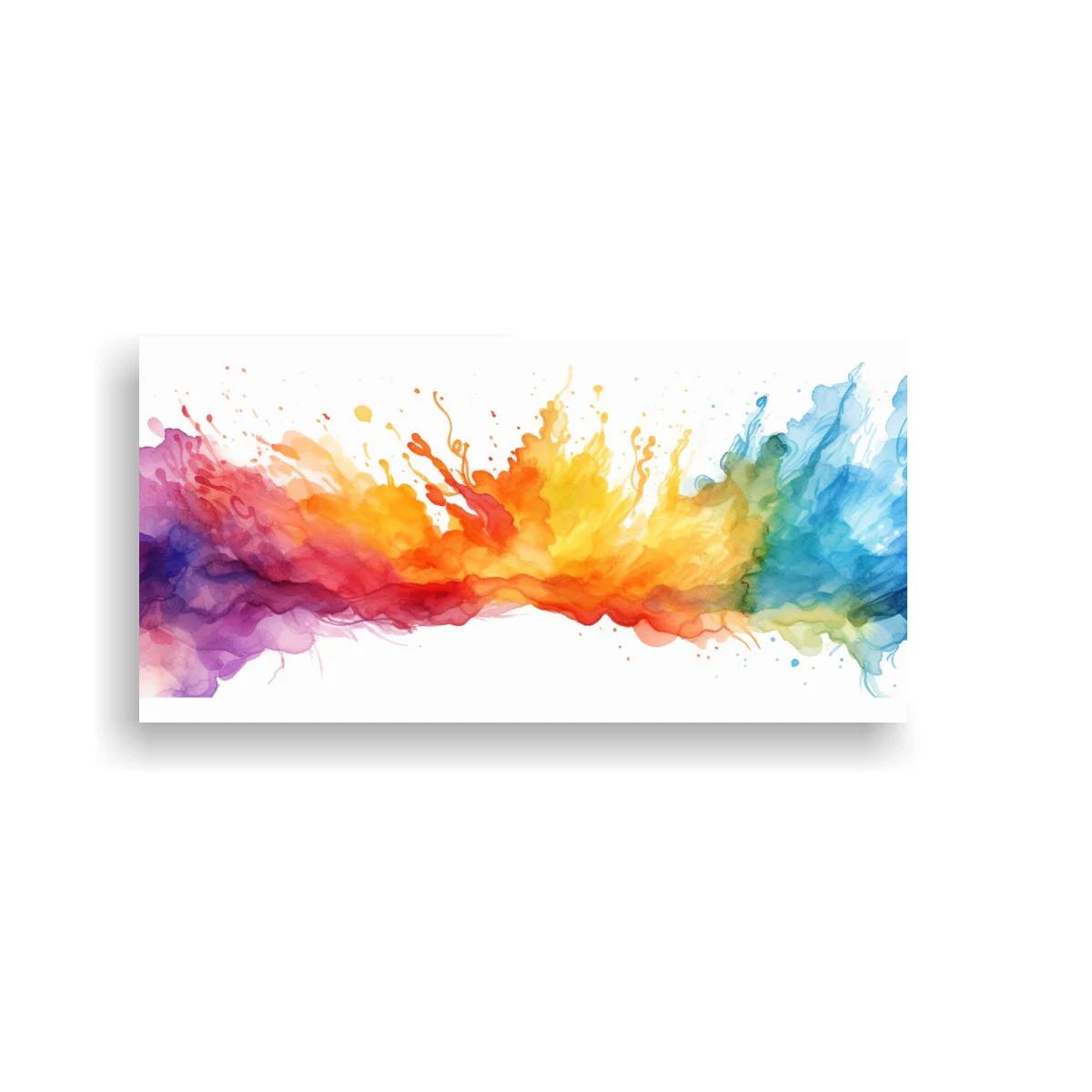 Cuadro nube de acuarela multicolor con franja difusa — imagen principal