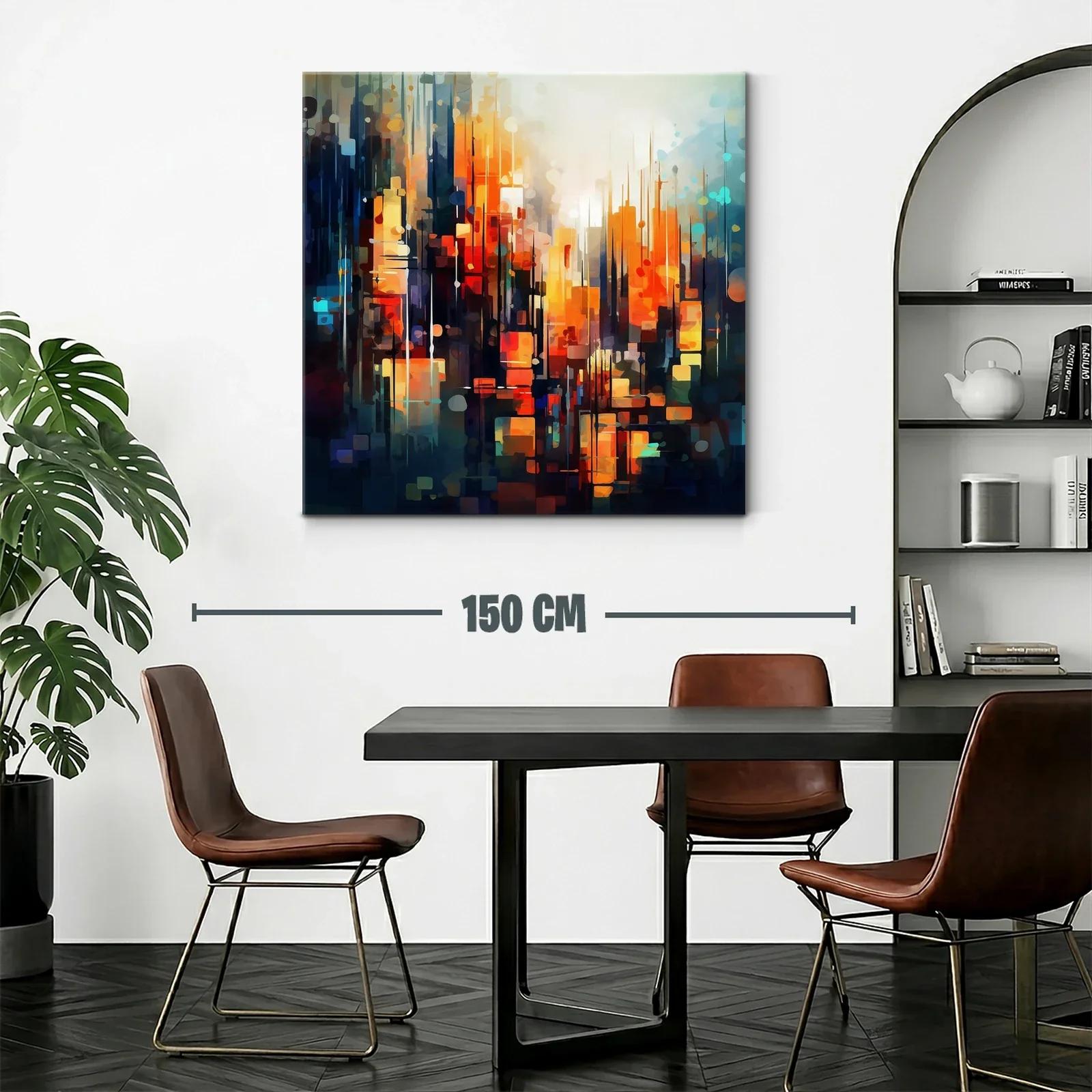 Abstracto urbano con vibrantes tonos cálidos y fríos equilibrados — miniatura 2