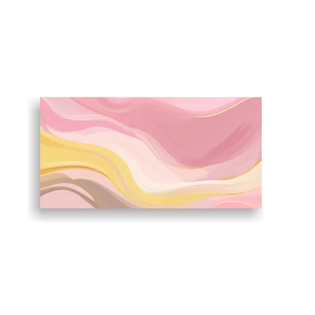 Cuadro bandas onduladas abstractas con líneas doradas — imagen principal
