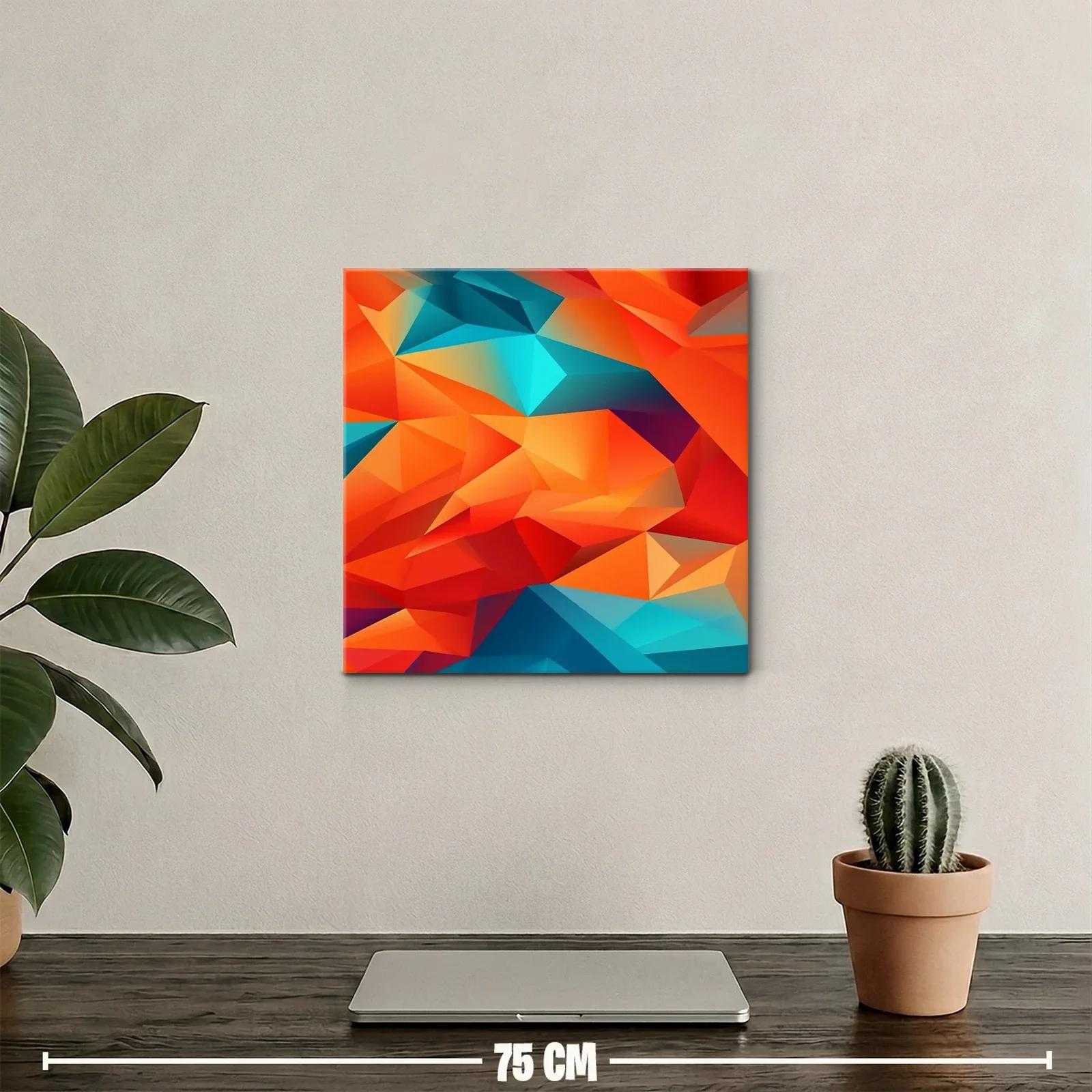 Composición geométrica vibrante con tonos cálidos y fríos — miniatura 2