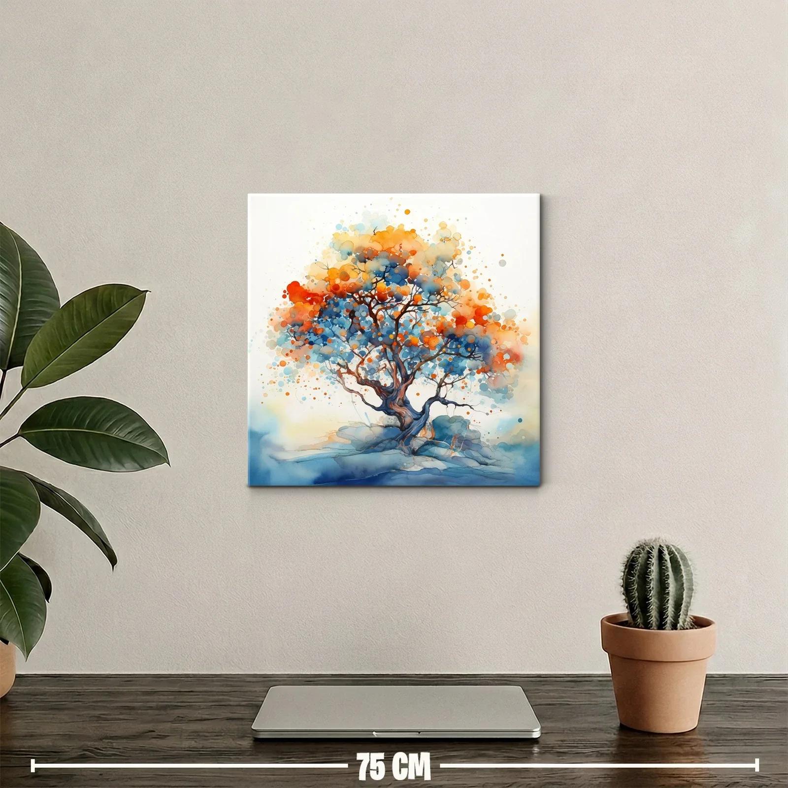 Árbol vibrante con tonos cálidos y fríos en armonía visual — miniatura 2