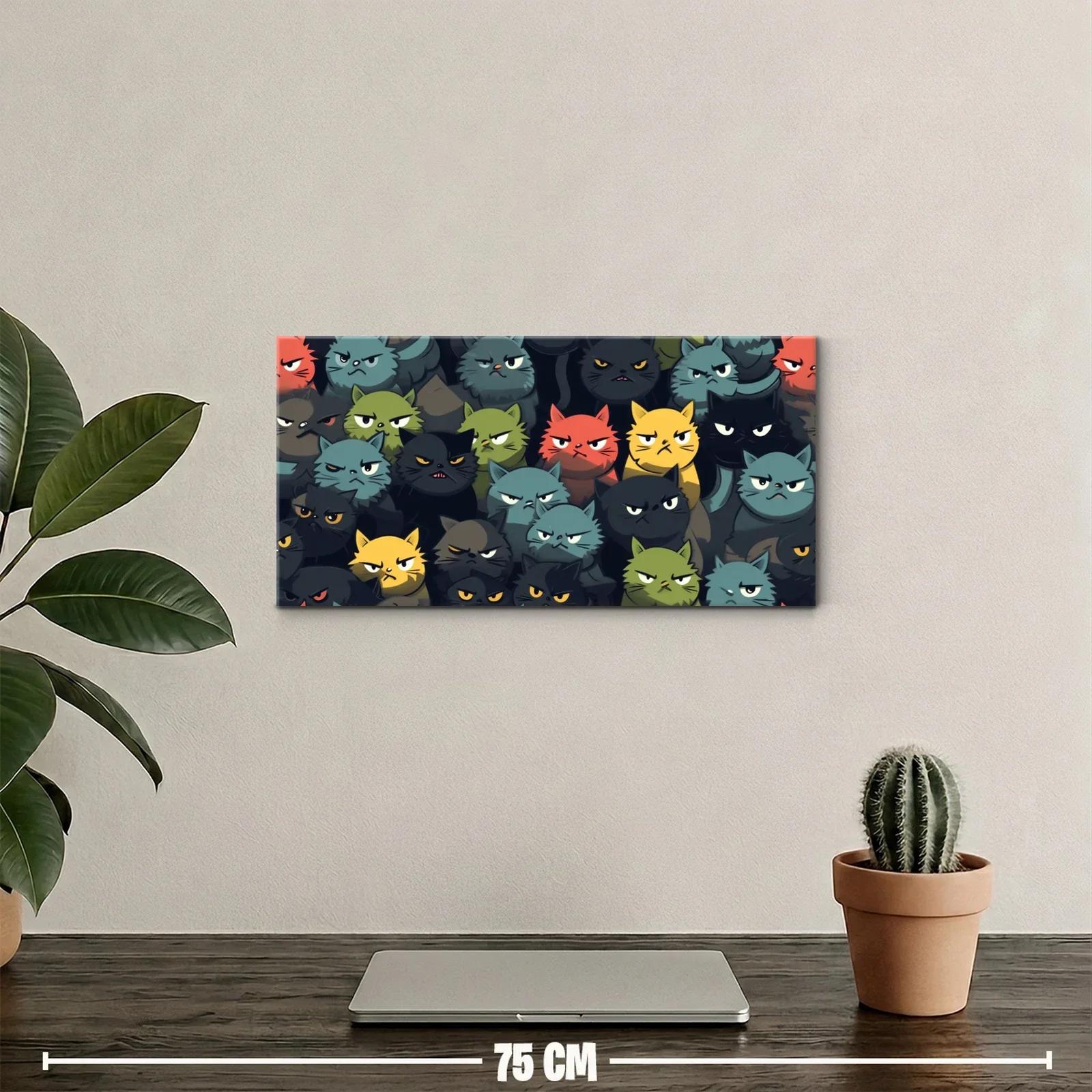 Cuadro multitud de gatos con rostros fruncidos — miniatura 2