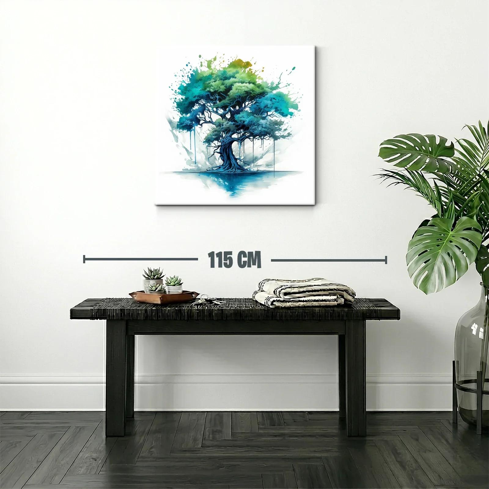 Árbol vibrante con tonos azules y verdes intensos — miniatura 2