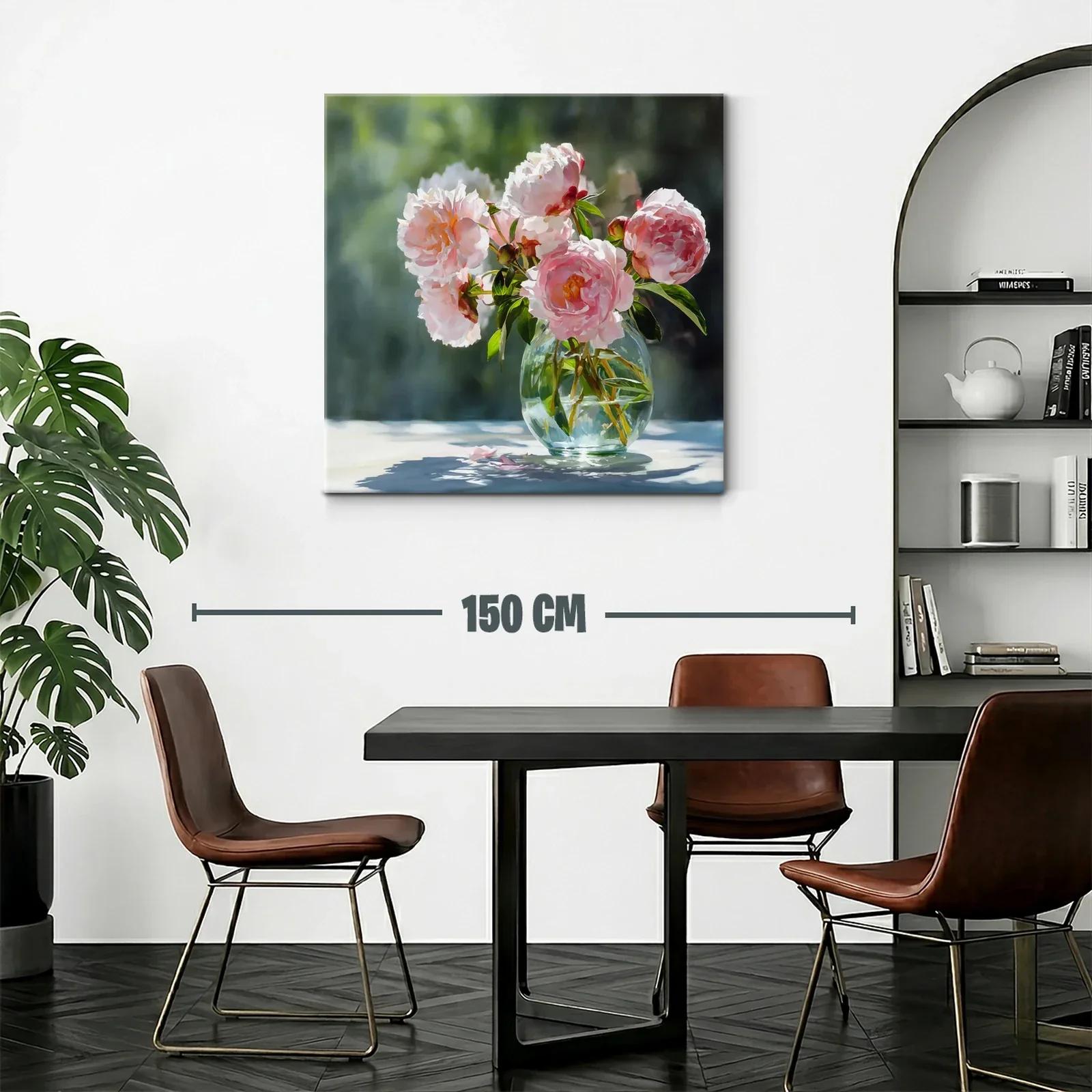 Elegancia natural con ramo de peonías en vidrio — miniatura 2