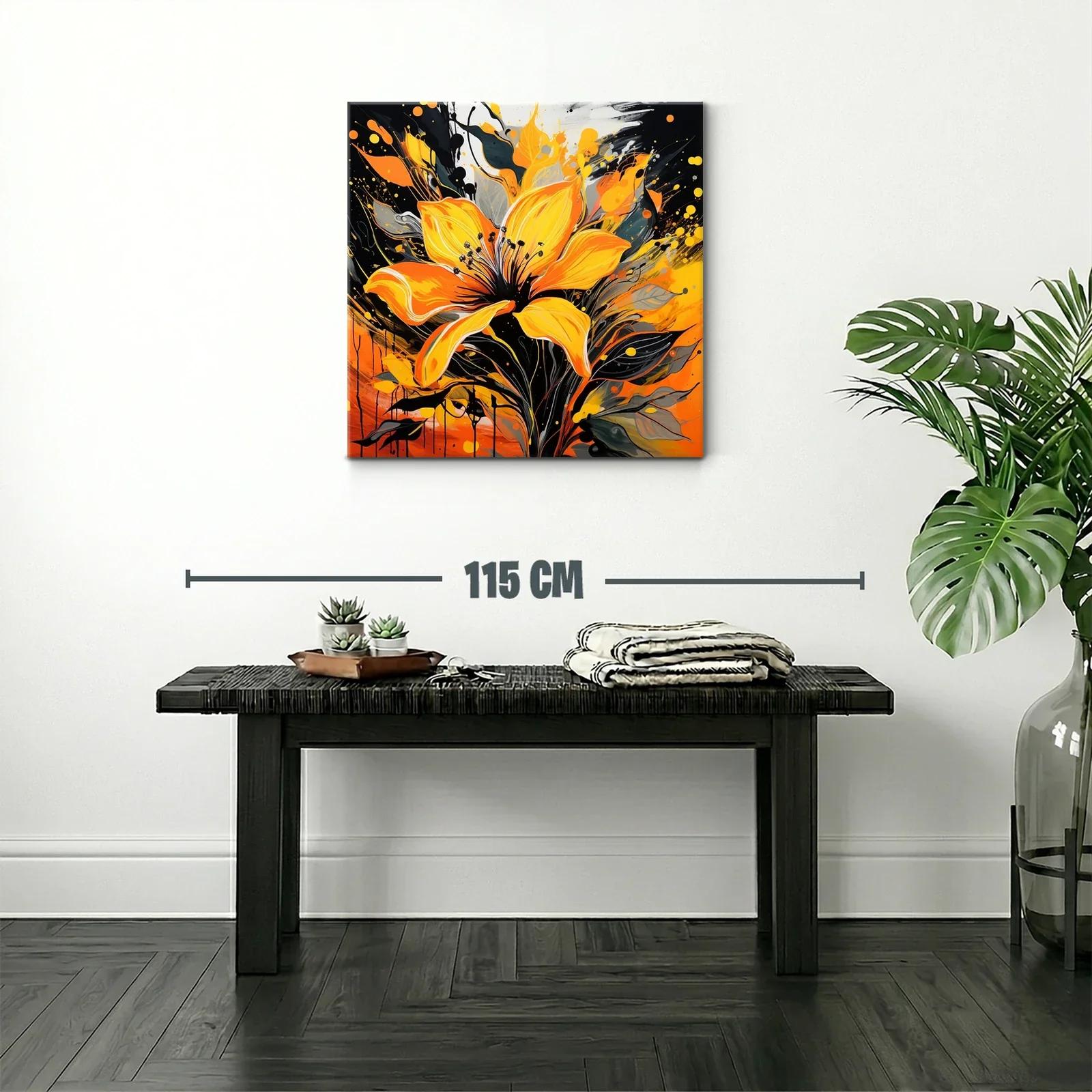 Flor vibrante con explosión de tonos naranja y negro — miniatura 2