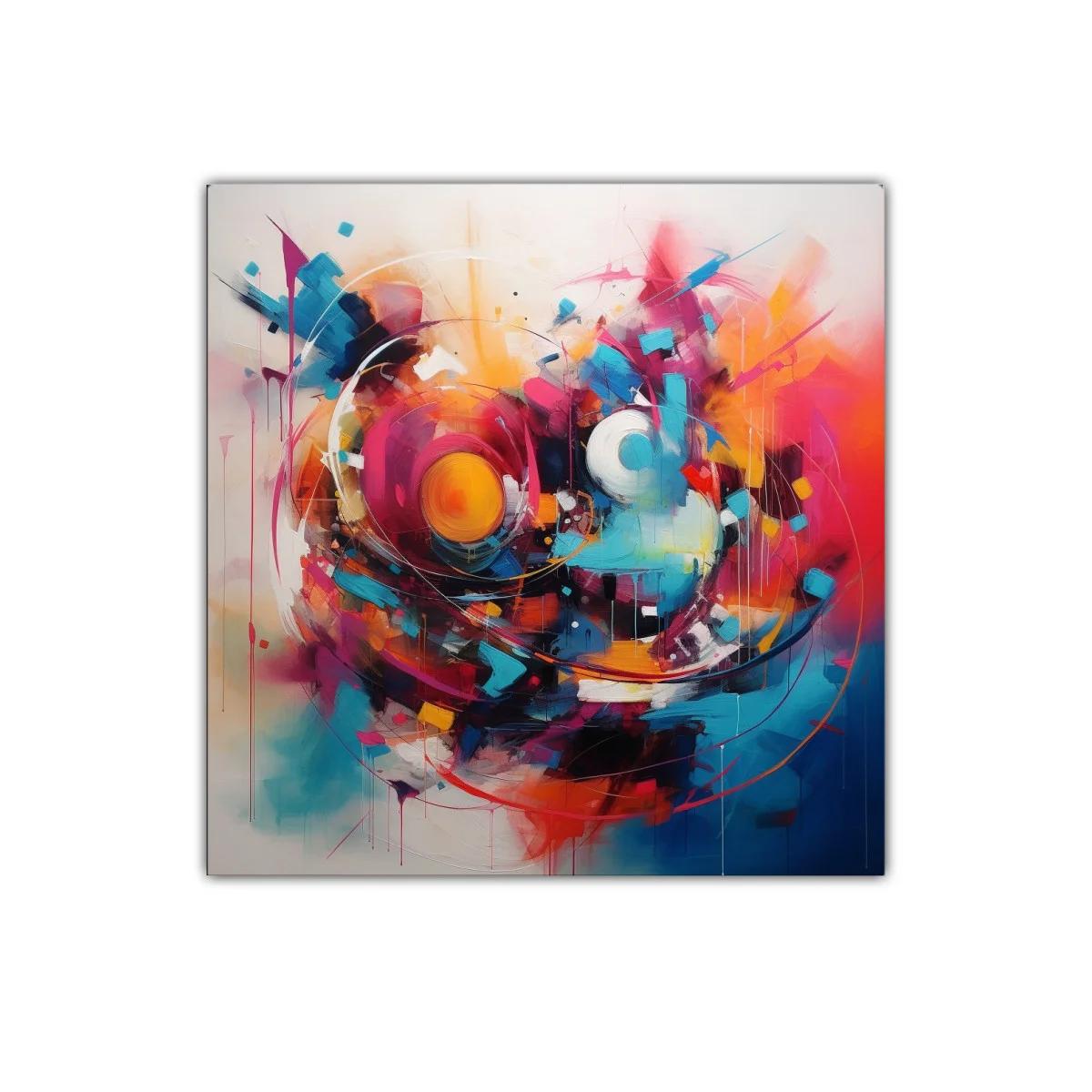 Cuadro abstracto moderno con explosión de color y energía — miniatura 1