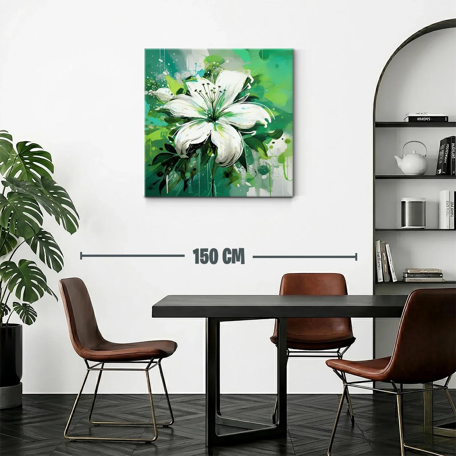 Imponente flor blanca sobre fondo verde vibrante — miniatura 2