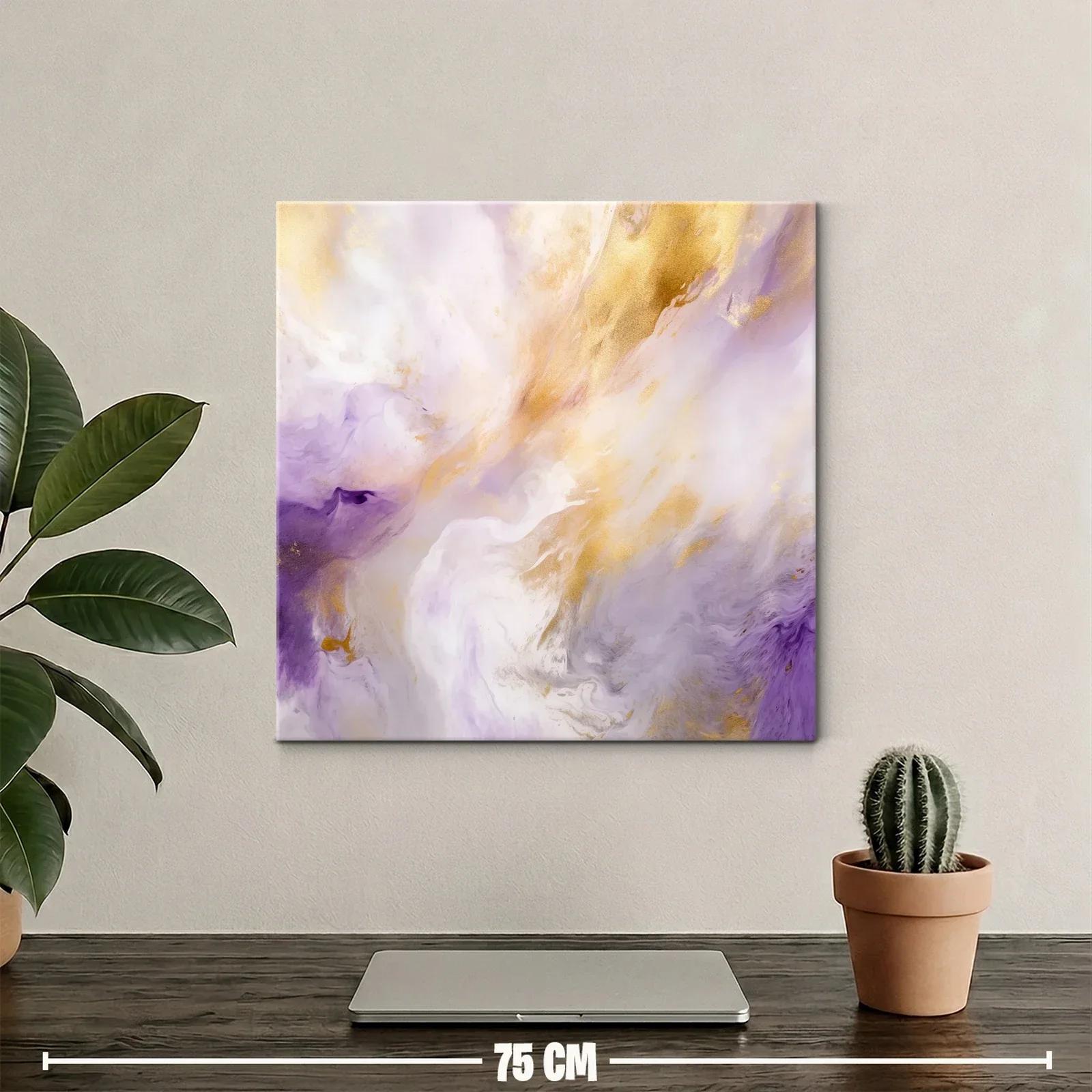 Abstracción luminosa en tonos malva y dorado elegante — miniatura 2