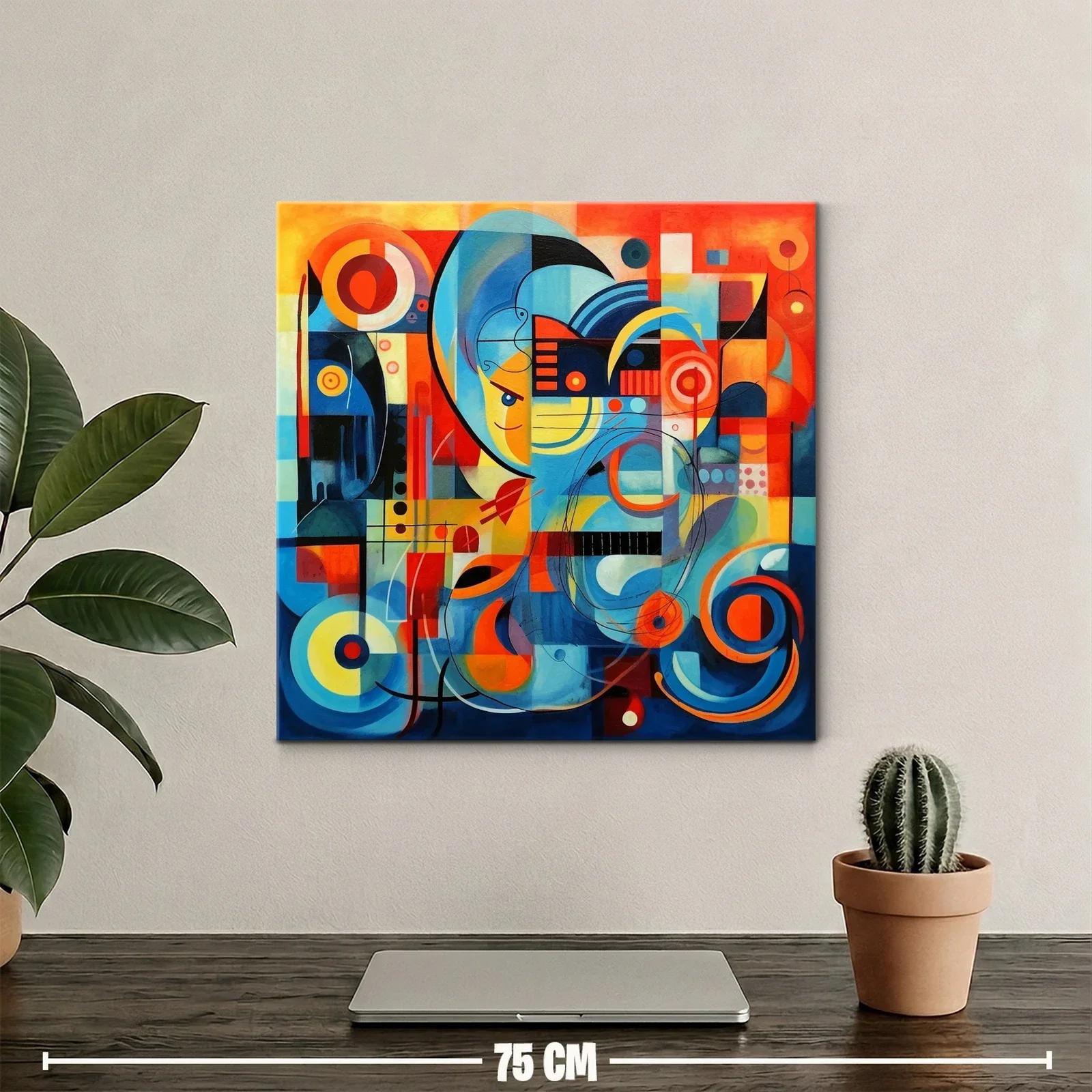 Composición abstracta vibrante con tonos cálidos y fríos — miniatura 2