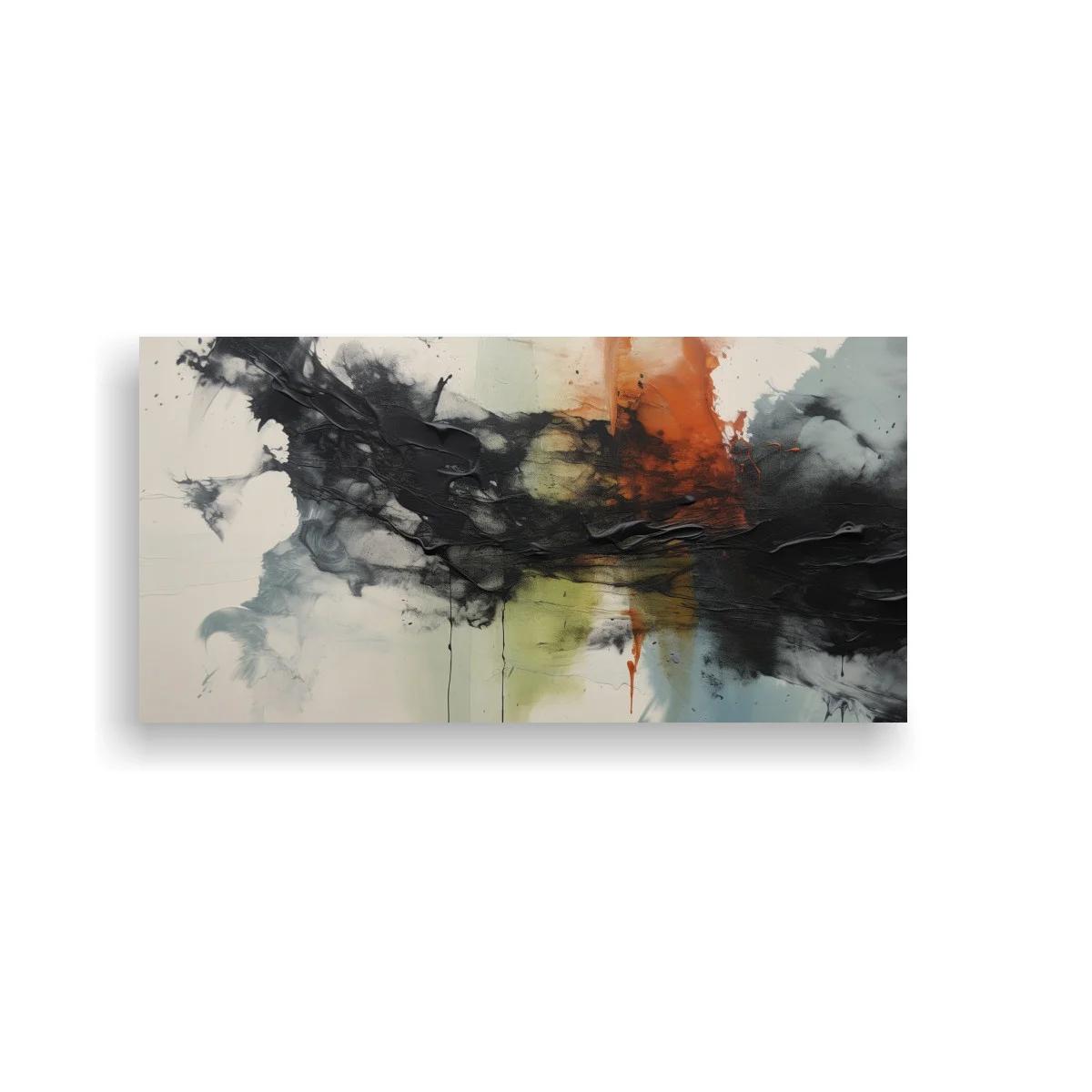 Cuadro abstracto de manchas y trazos con veladuras y goteos — imagen principal