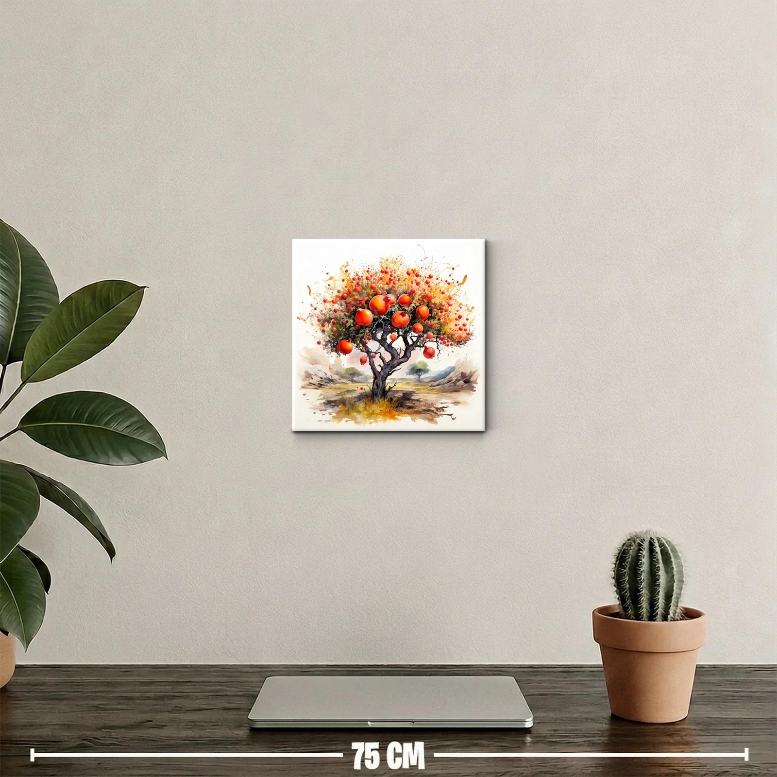 Árbol frutal con granadas en tonos cálidos y vibrantes — miniatura 2