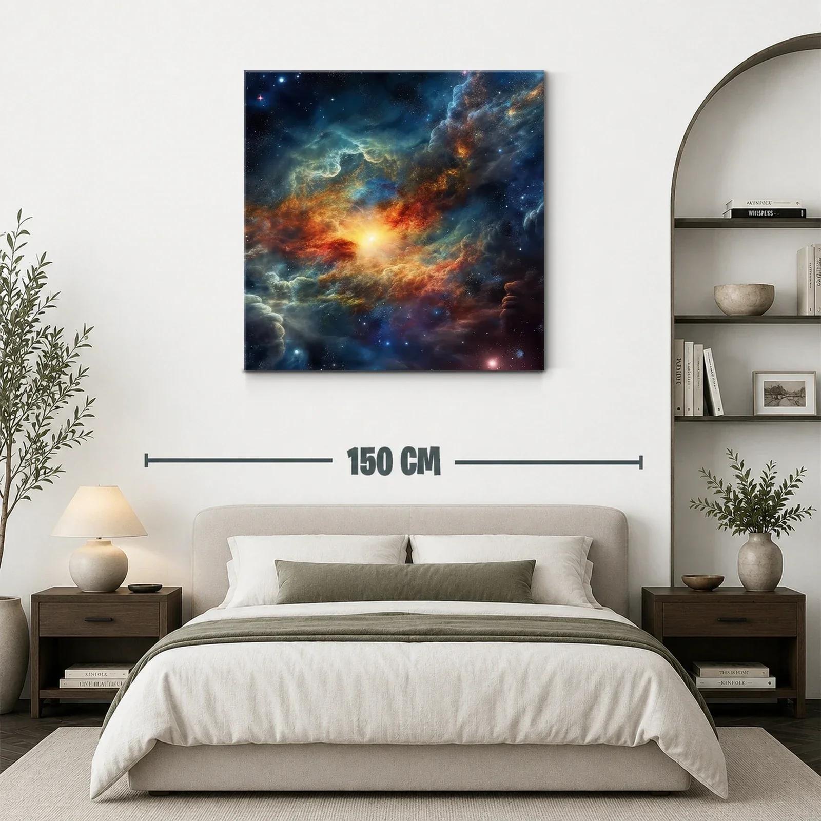 Cuadro galaxia cósmica con luz vibrante al centro — miniatura 3