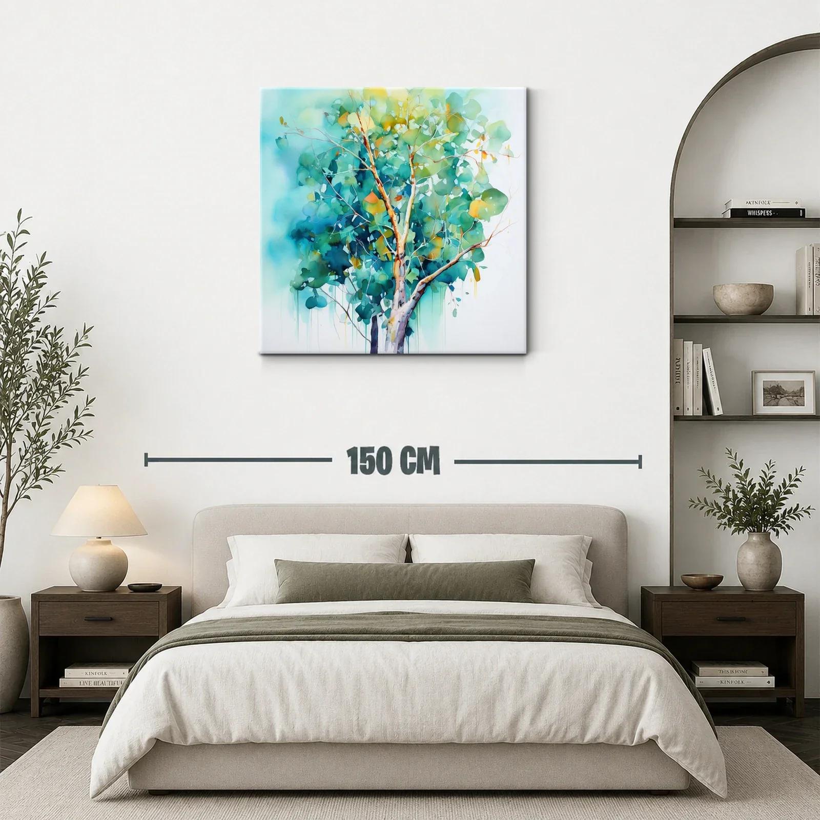 Árbol en acuarela con tonos vibrantes y suaves contrastes — miniatura 3