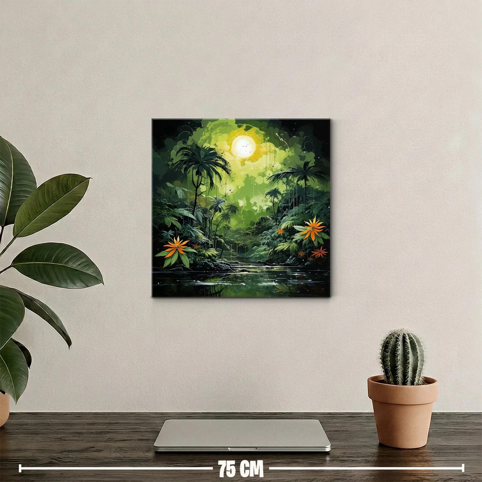 Paisaje selvático con vibrantes flores naranjas y luz intensa — miniatura 2