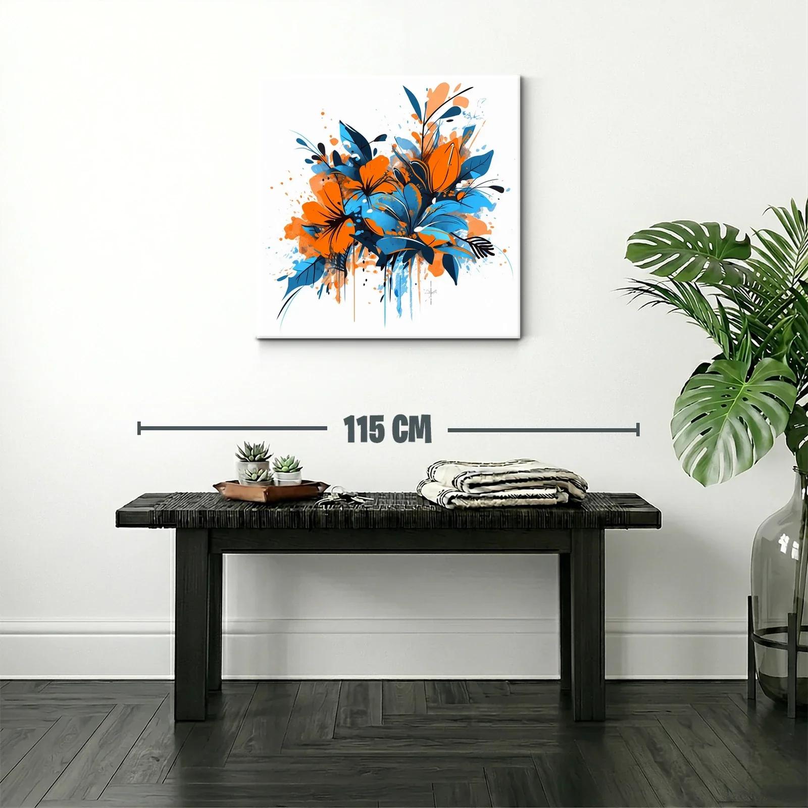 Composición vibrante de flores en tonos naranja y azul — miniatura 2