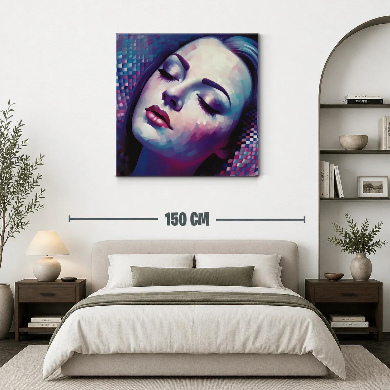 Rostro femenino en tonos violetas y azules suaves — miniatura 3