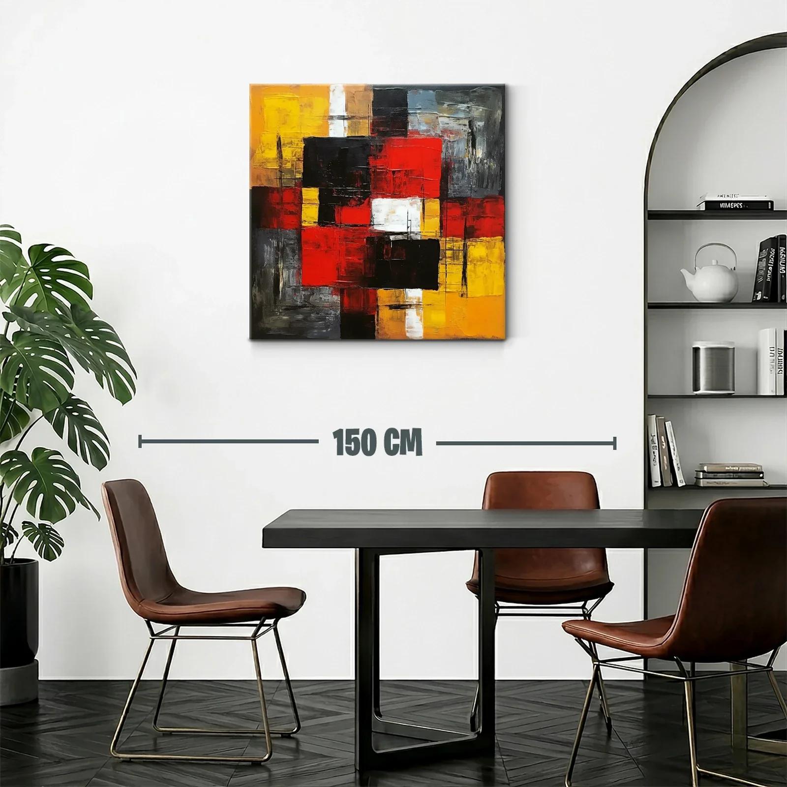 Composición abstracta con tonos intensos rojos y amarillos — miniatura 2