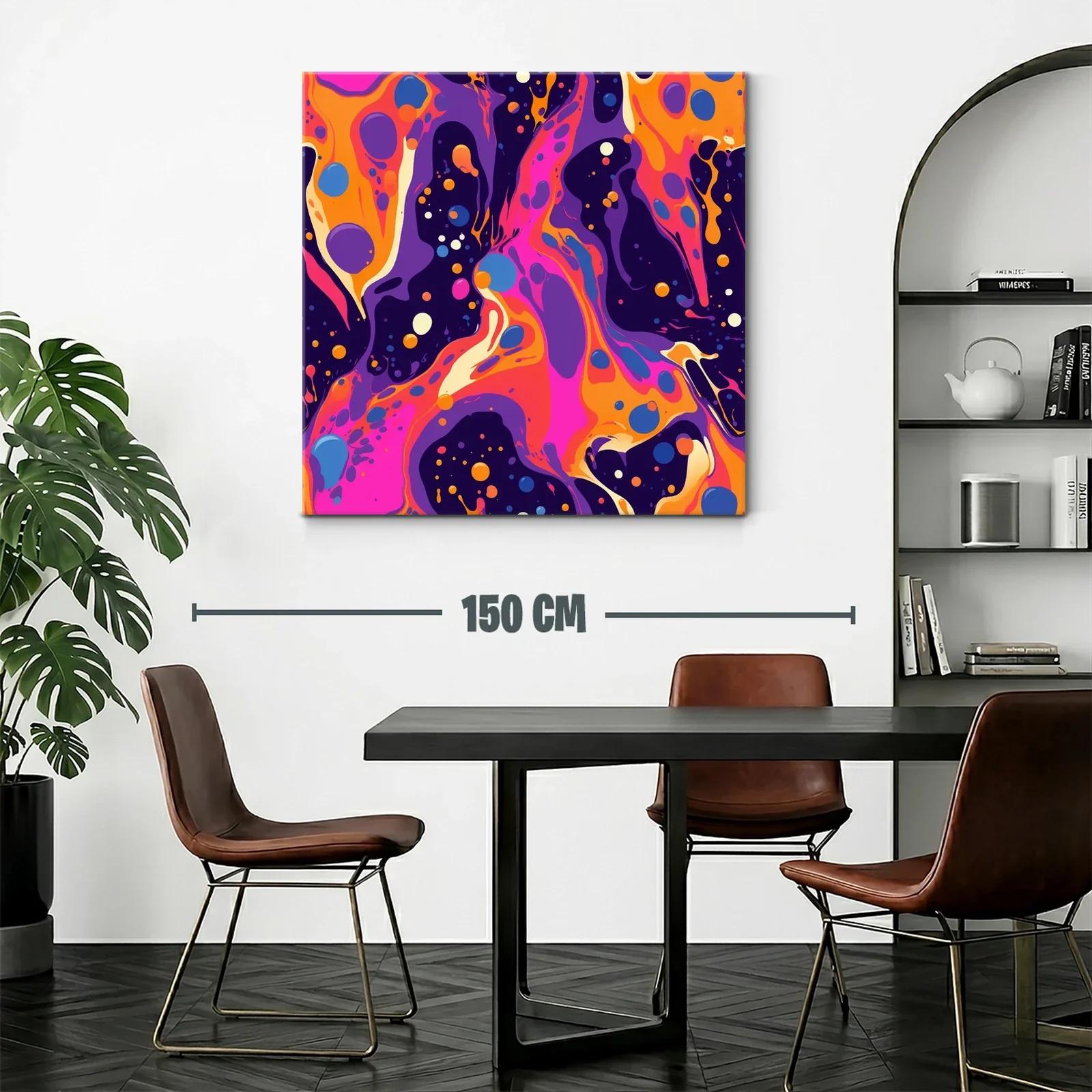 Cuadro abstracto vibrante con contrastes intensos y dinámicos — miniatura 2