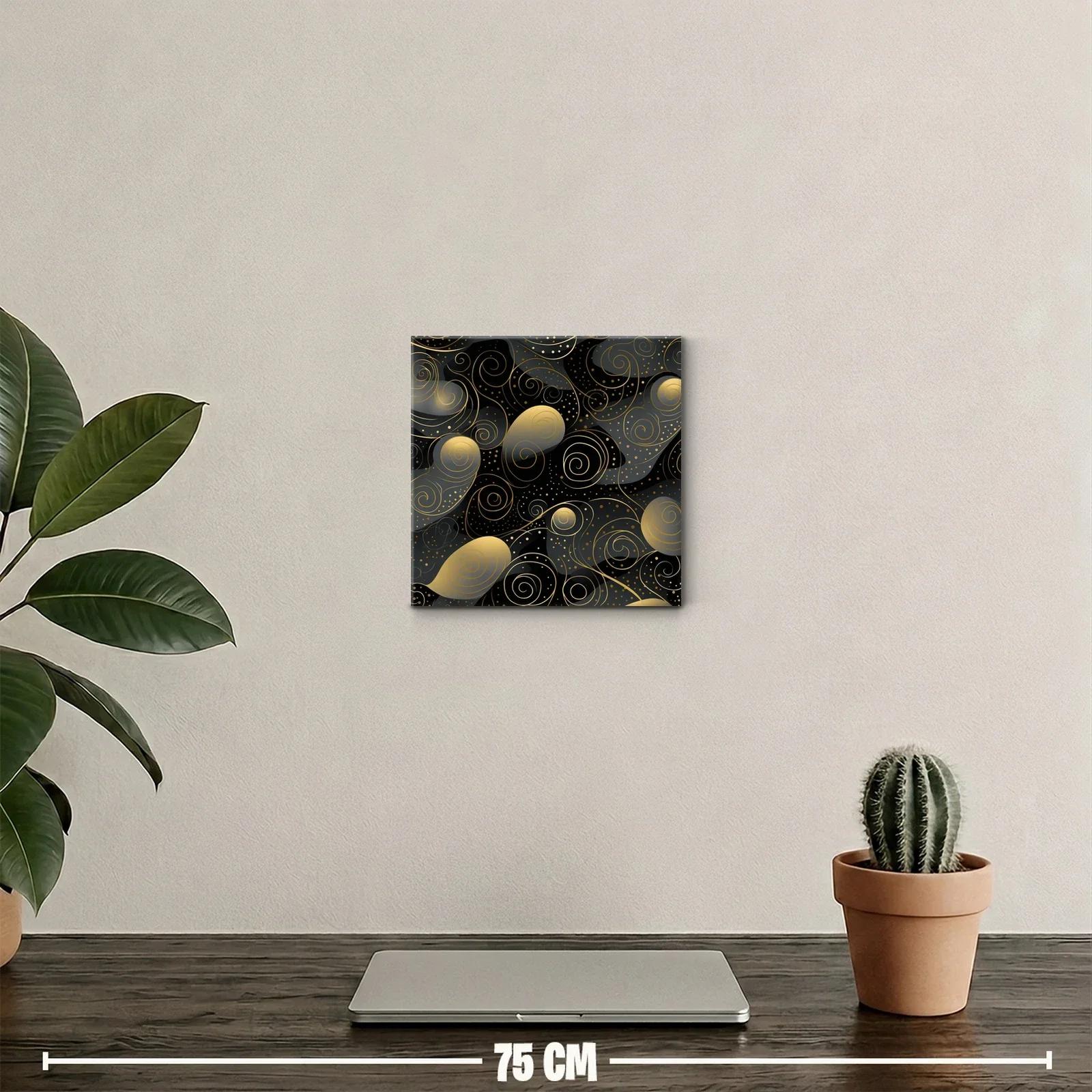 Diseño abstracto con espirales doradas sobre fondo oscuro — miniatura 2