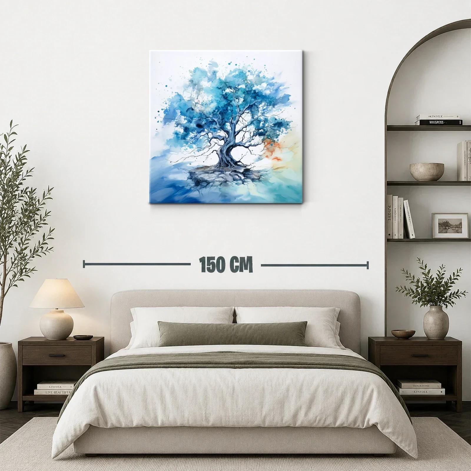 Árbol Azul en Movimiento con Toques de Luz Cálida — miniatura 3