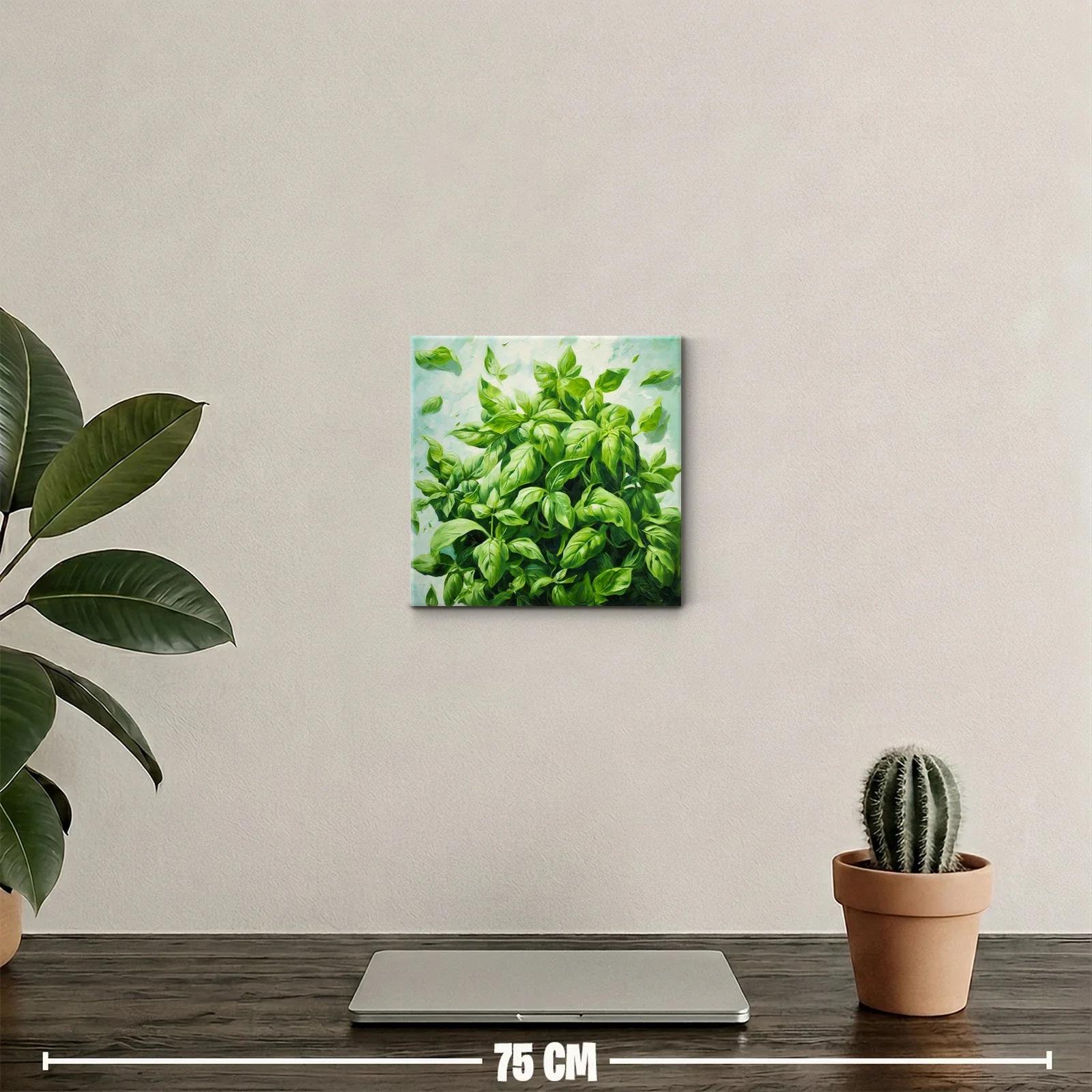 Cuadro decorativo con exuberantes hojas verdes vibrantes — miniatura 2