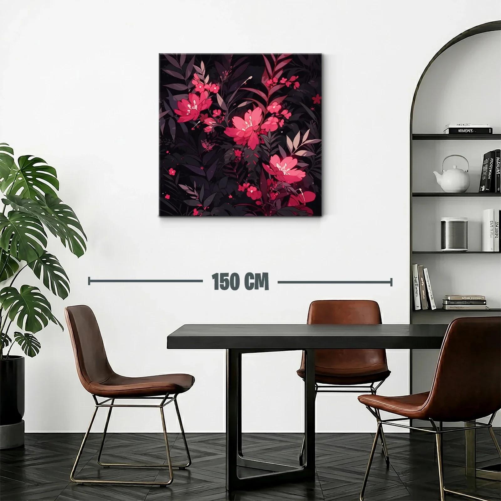Cuadro de flores rojas sobre fondo oscuro elegante y moderno — miniatura 2